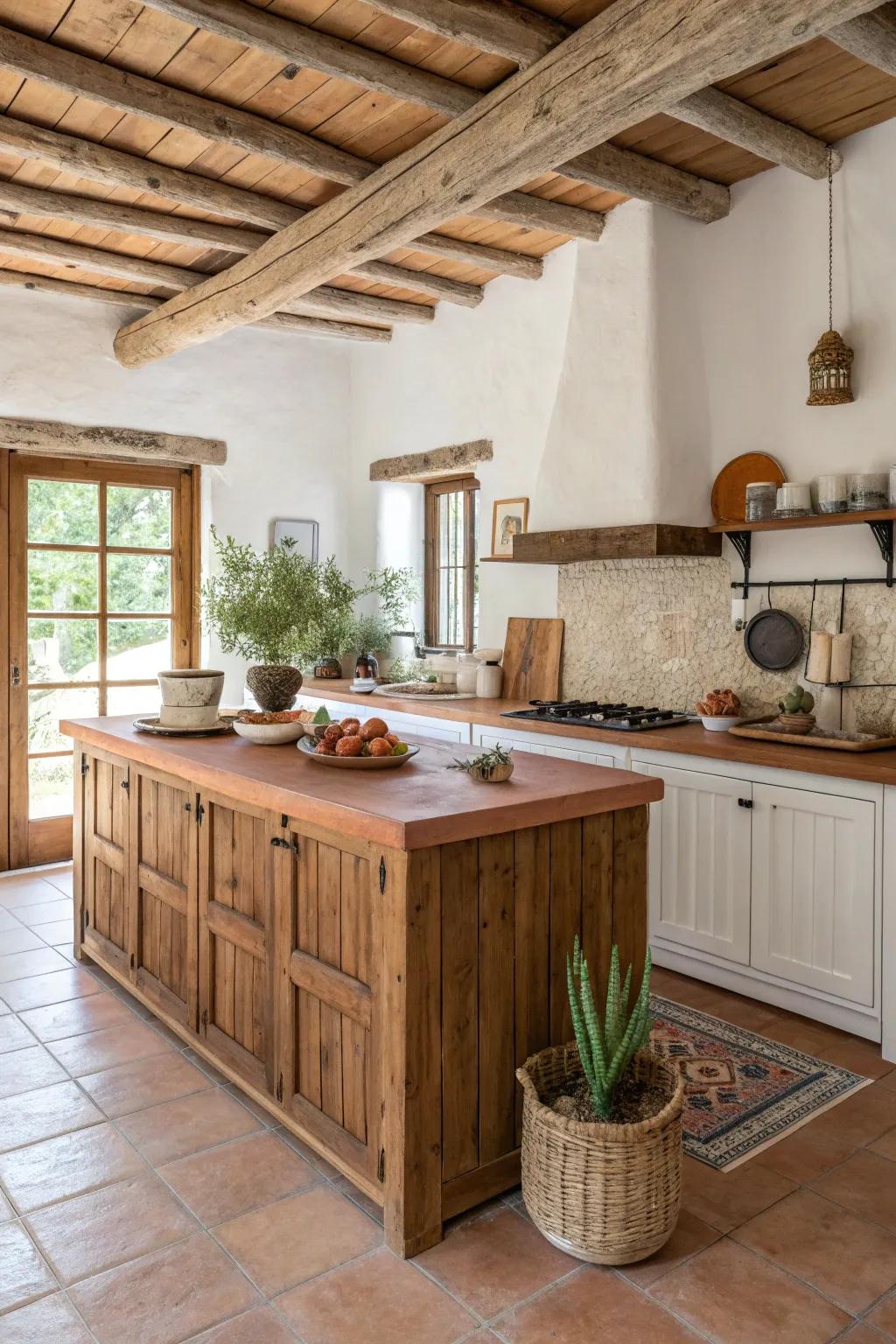 Rustic wood elements bring a touch of traditional charm to your kitchen. 🌿 #RusticCharm #WoodDesign