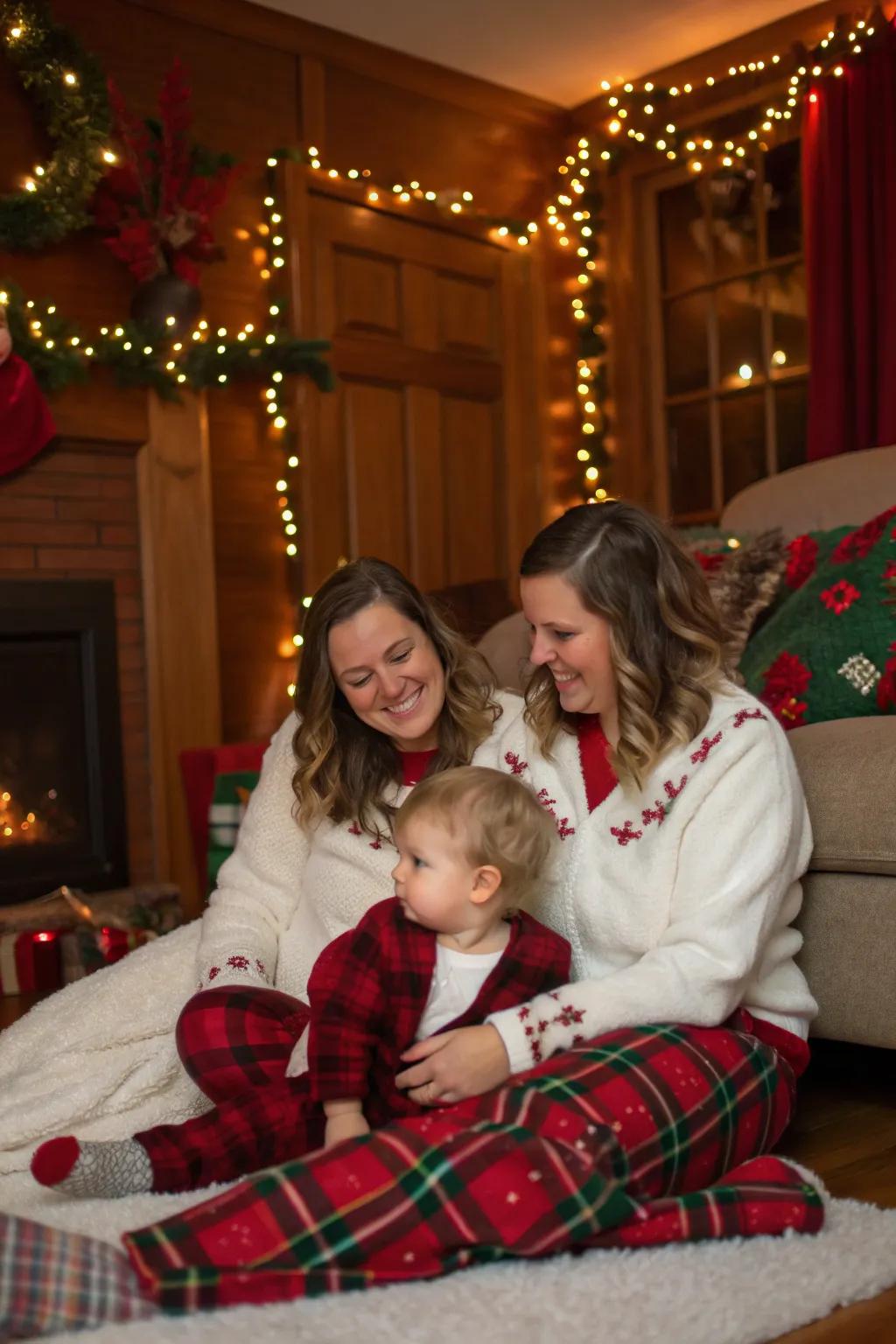 Celebrate and capture the joy of a family's first Christmas together. #FamilyMemories #FirstChristmas