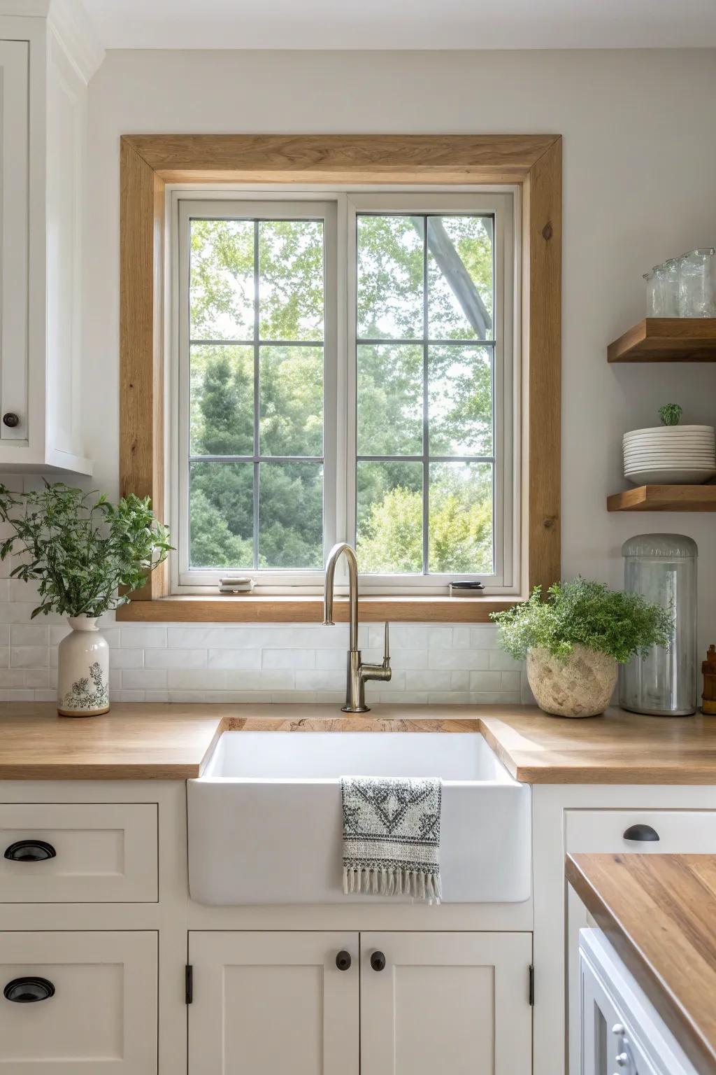 Embrace minimalist elegance with sleek window frames that enhance your kitchen's modern vibe. #ModernDesign #MinimalistKitchen