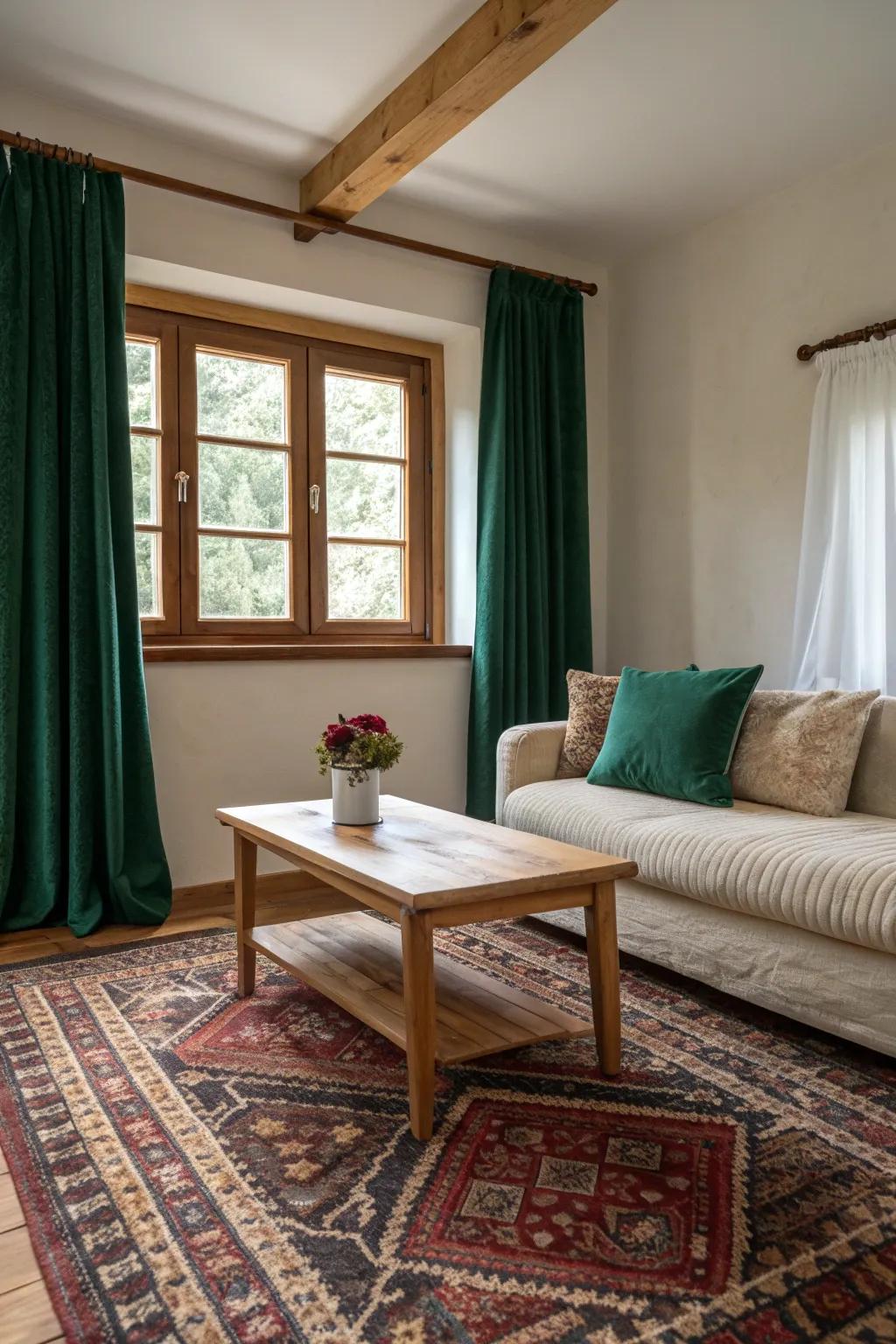 Layer rich textiles to enhance the warmth and depth of your snug space. #InteriorInspiration #WarmVibes