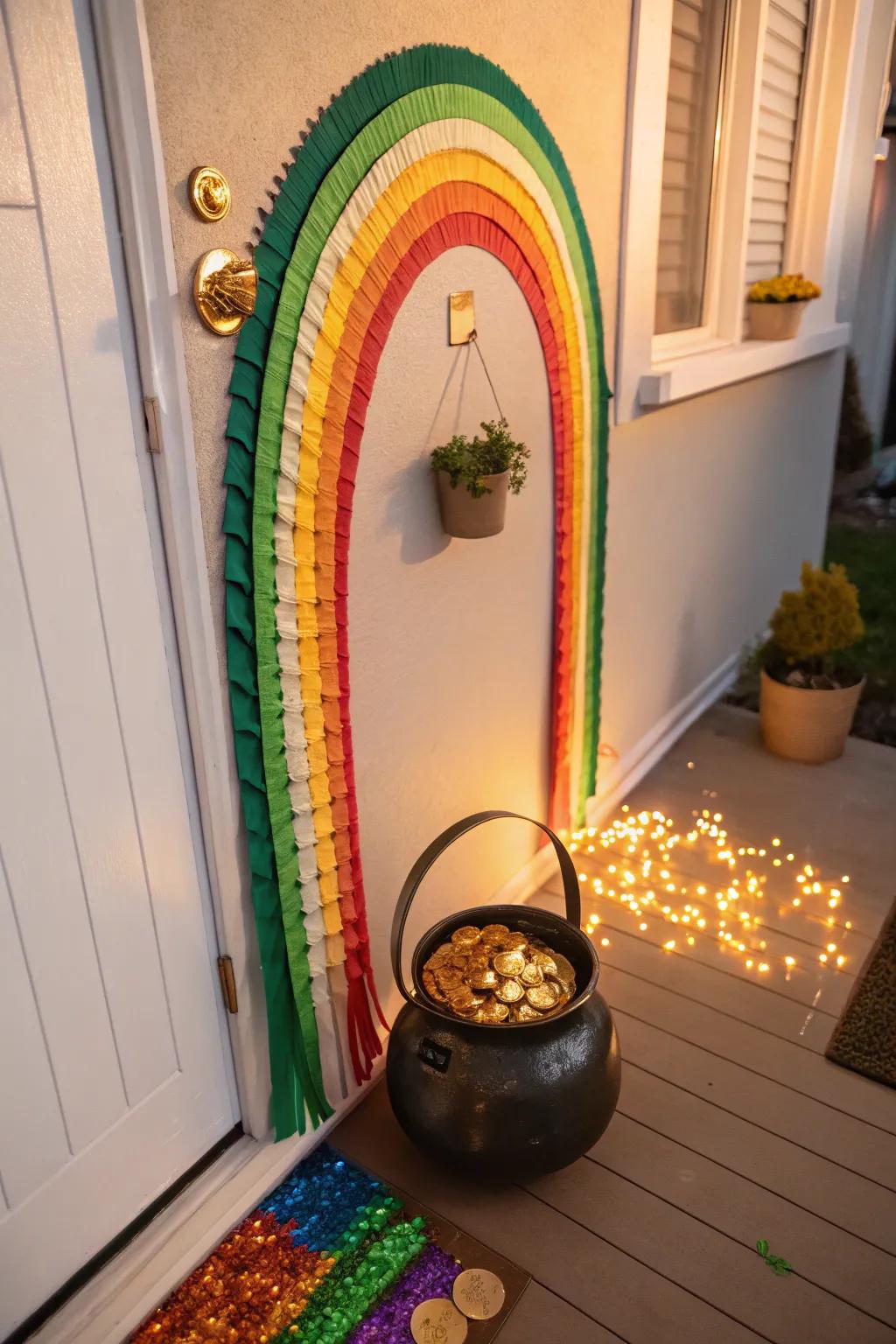Discover a pot of gold at your doorstep for a truly magical touch! 🌈 #StPatricksDay #DoorDecor #IrishMagic