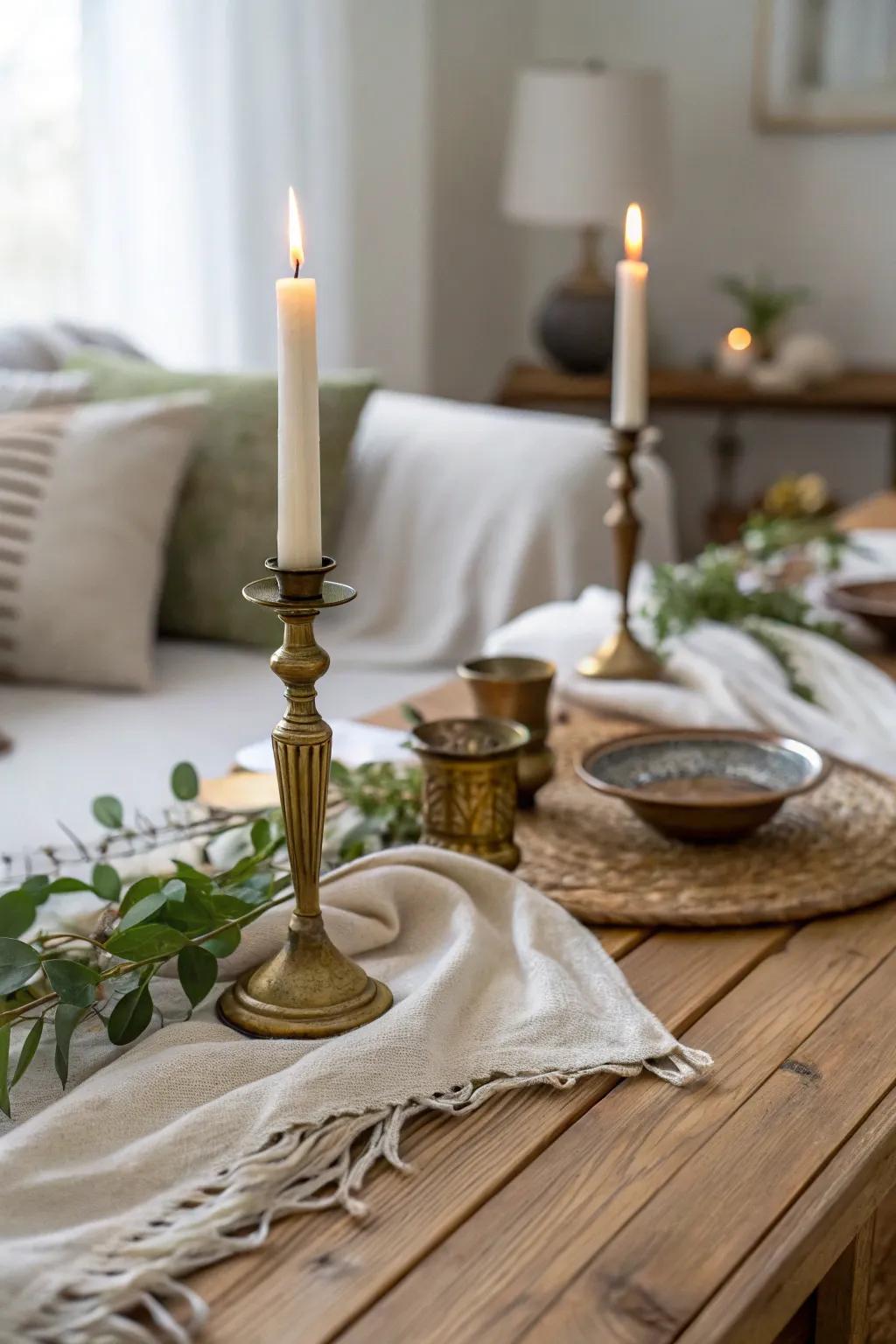 Create a warm, inviting atmosphere with vintage candlesticks that light up every moment. ✨ #TableLighting #VintageVibes