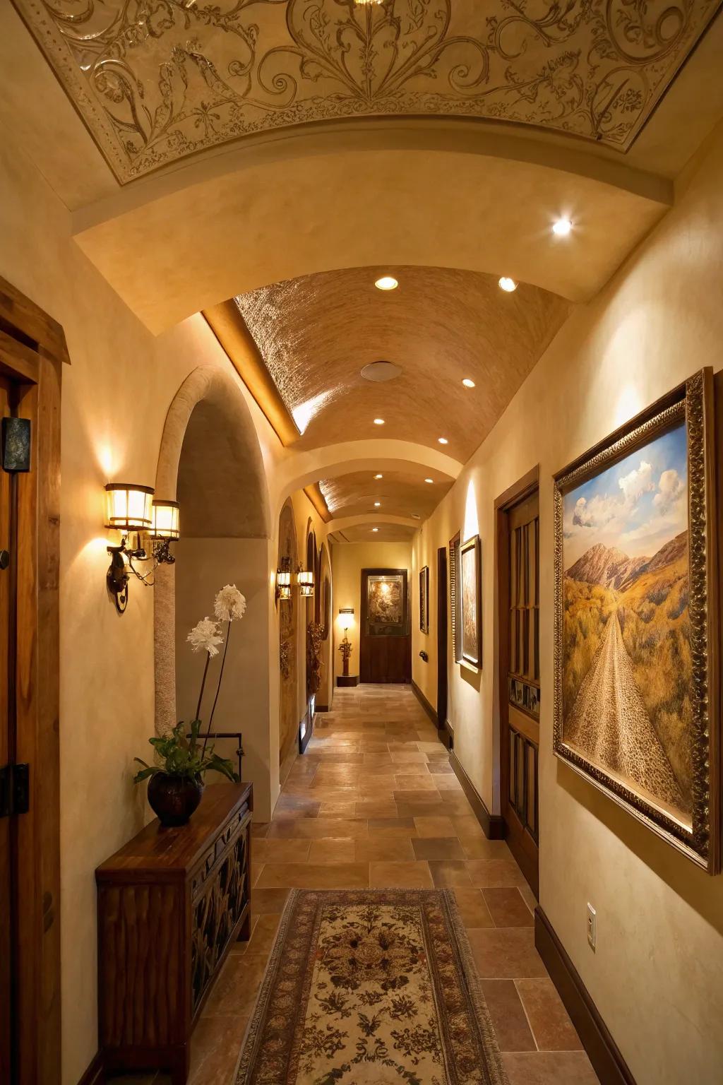 Highlight your home's best features with sleek recessed lighting. #InteriorDesign #ArtisticTouch