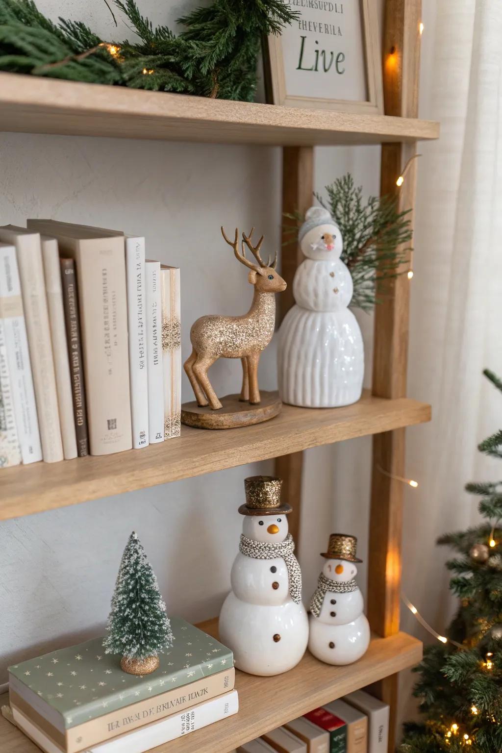 Add a touch of whimsy with charming ornaments and figurines.