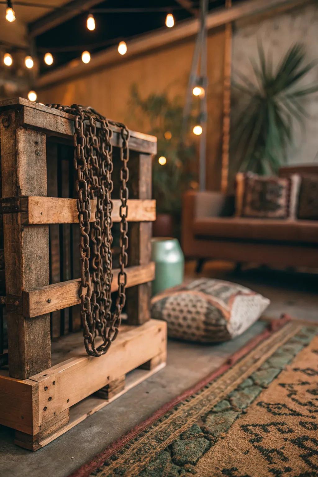 Transform pallets into practical storage solutions that add character to your decor.