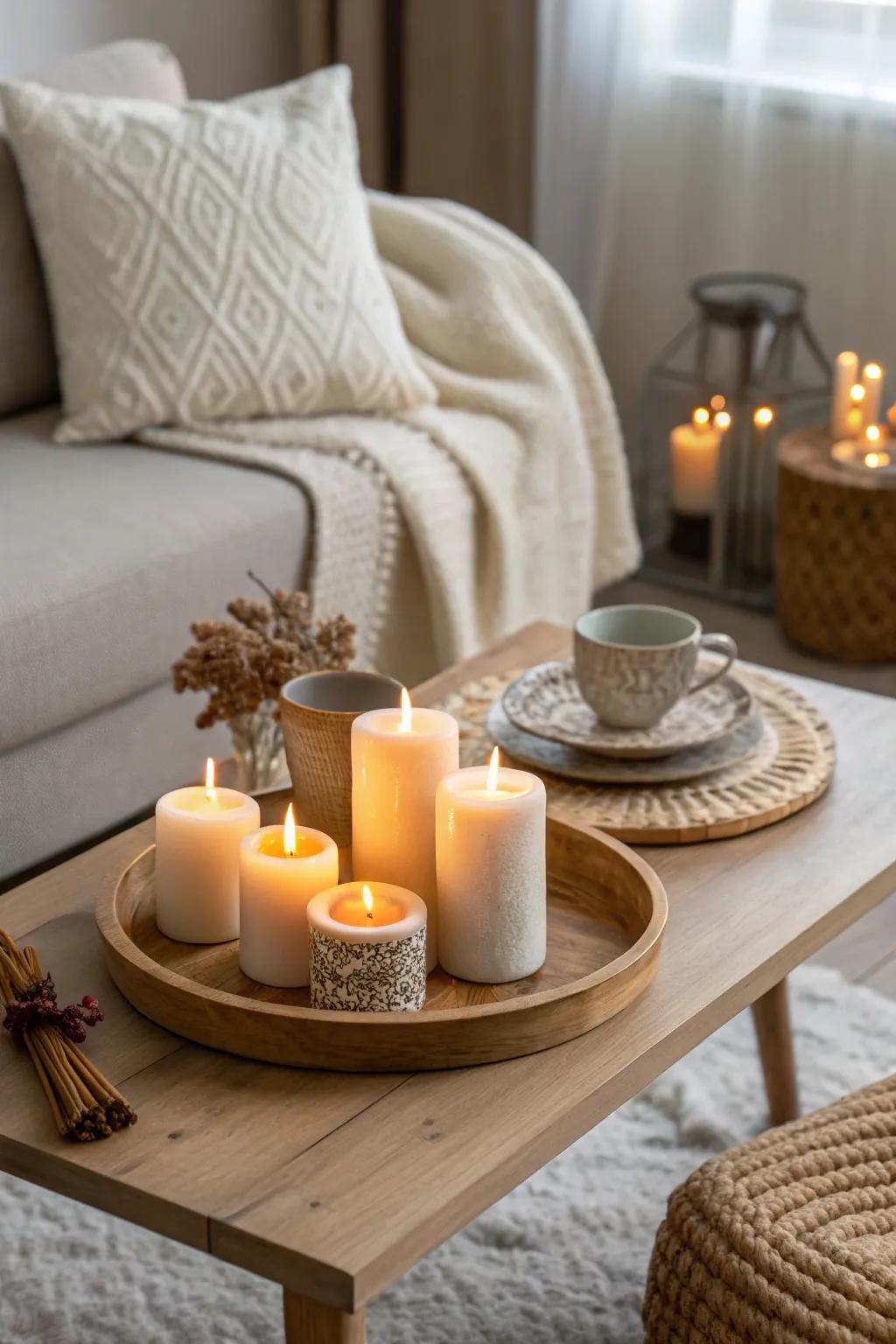 Candles bring warmth and charm to your home, inviting relaxation and comfort.