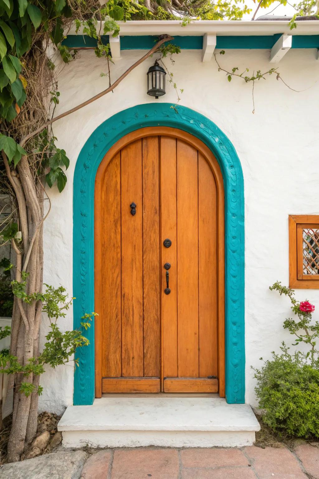 Simplicity and elegance with minimalist wooden doors for arched frames.