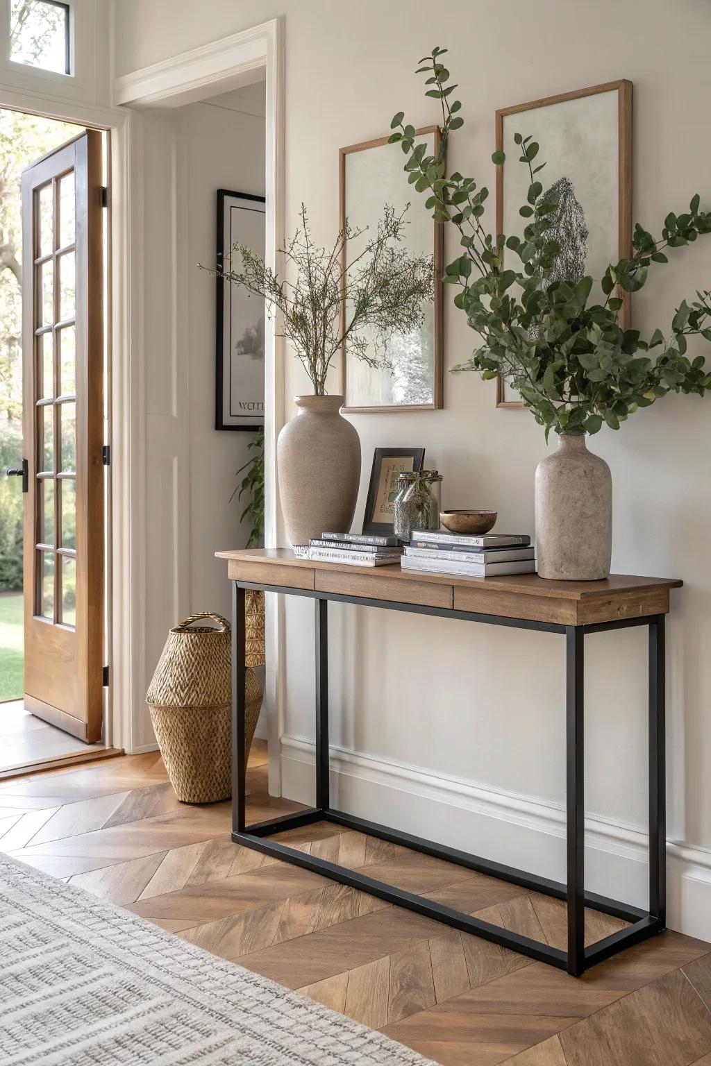A console table is your foyer's best friend—stylish and functional.