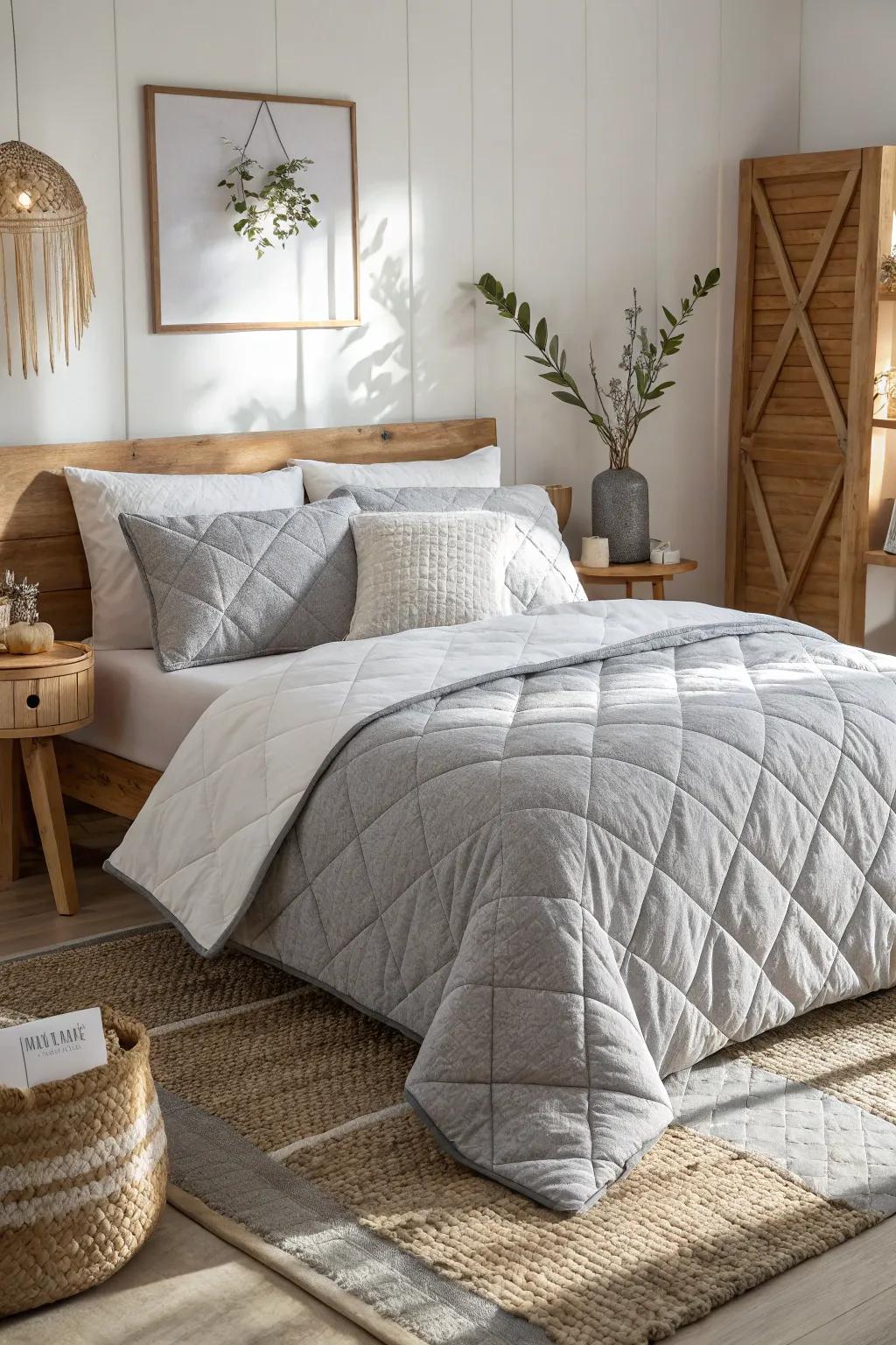 Quilted details add a timeless touch to your bedroom, blending comfort with sophistication.