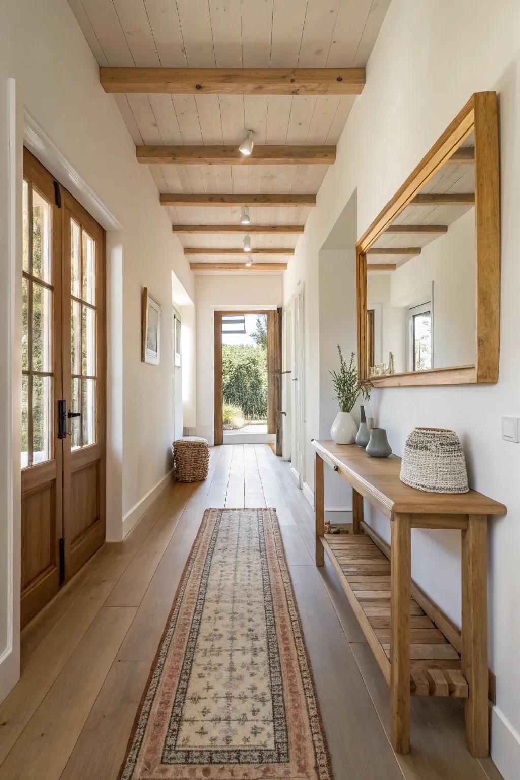 A shorter runner adds elegance without overpowering the space.