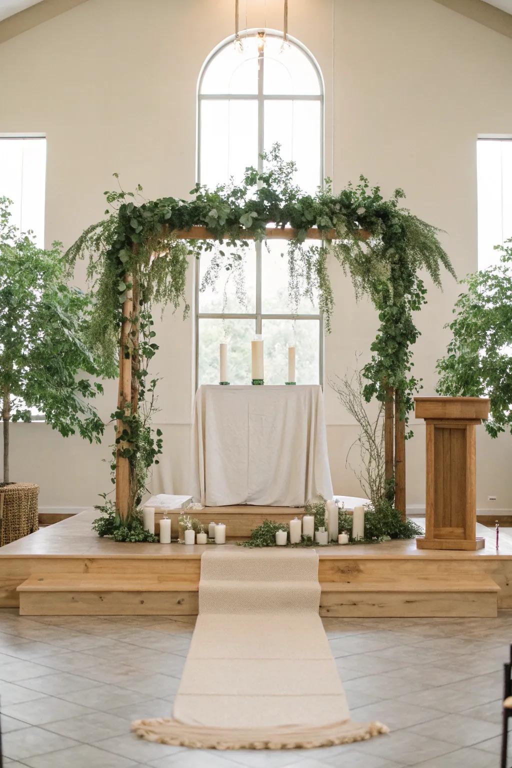 Embrace simplicity with a stunning minimalist greenery backdrop