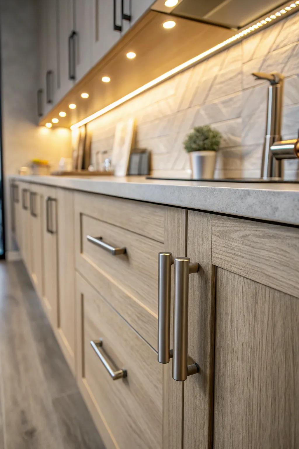 Modern hardware is the perfect finishing touch for a chic and updated kitchen look.