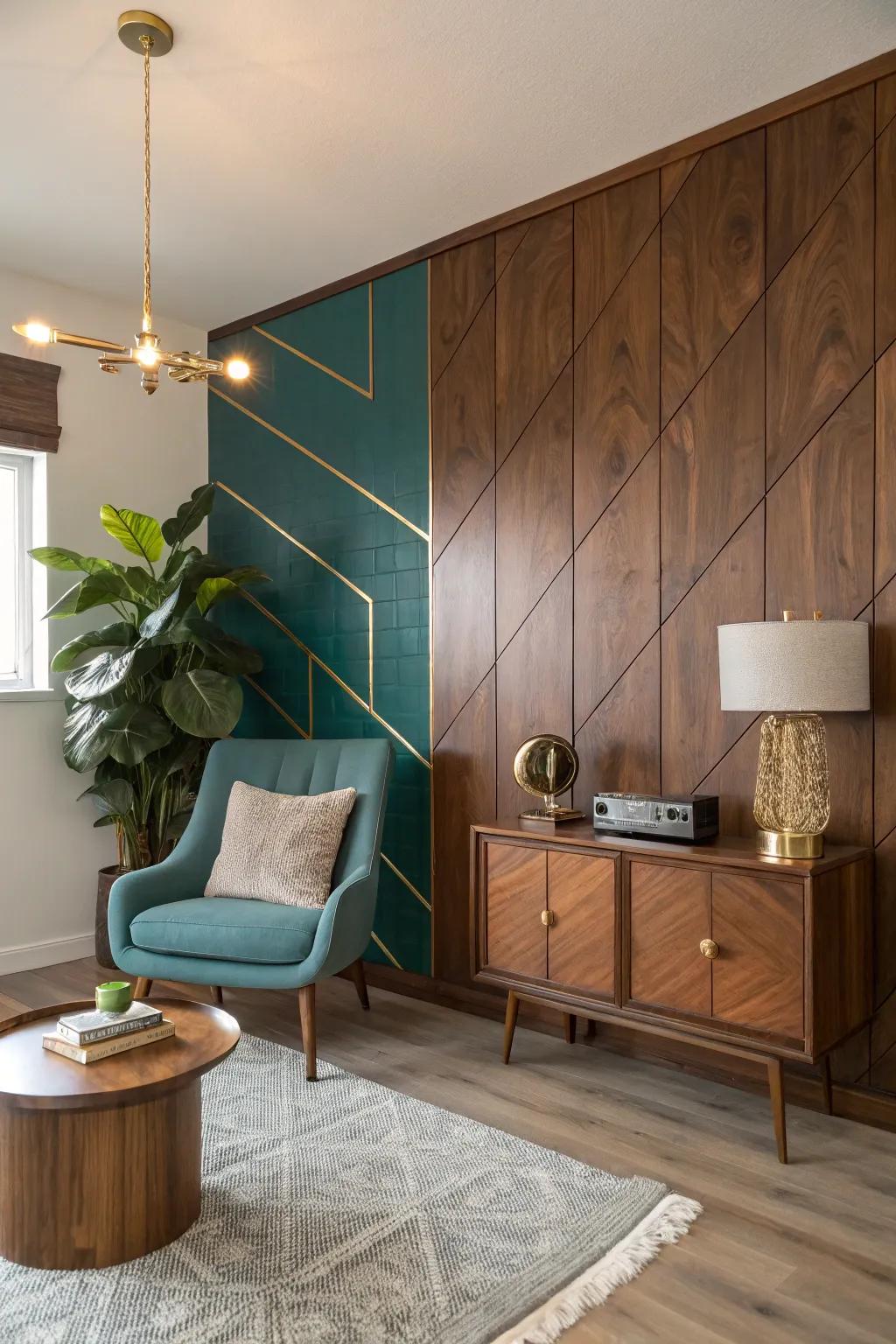 Create visual interest with a stunning mix of materials for a truly unique wall design.