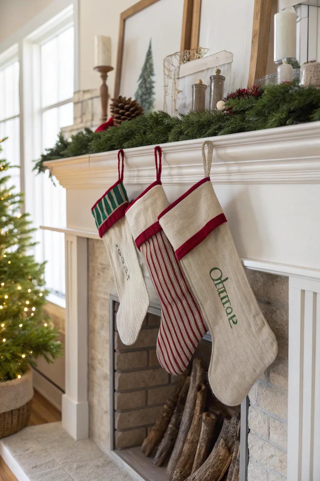 Create a warm holiday tradition with personalized stockings for the whole family.