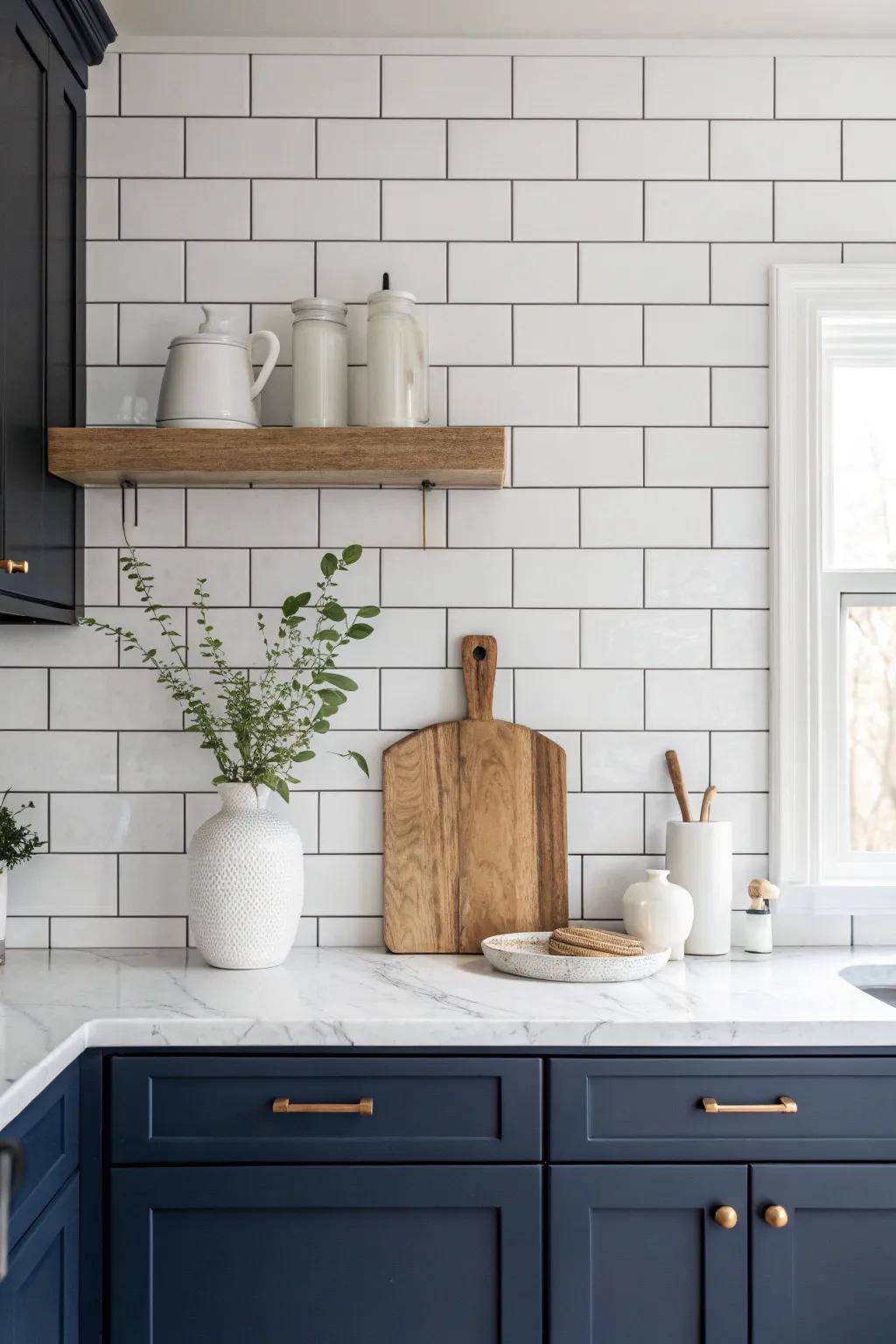 Add timeless appeal to your kitchen with a classic subway tile backsplash.