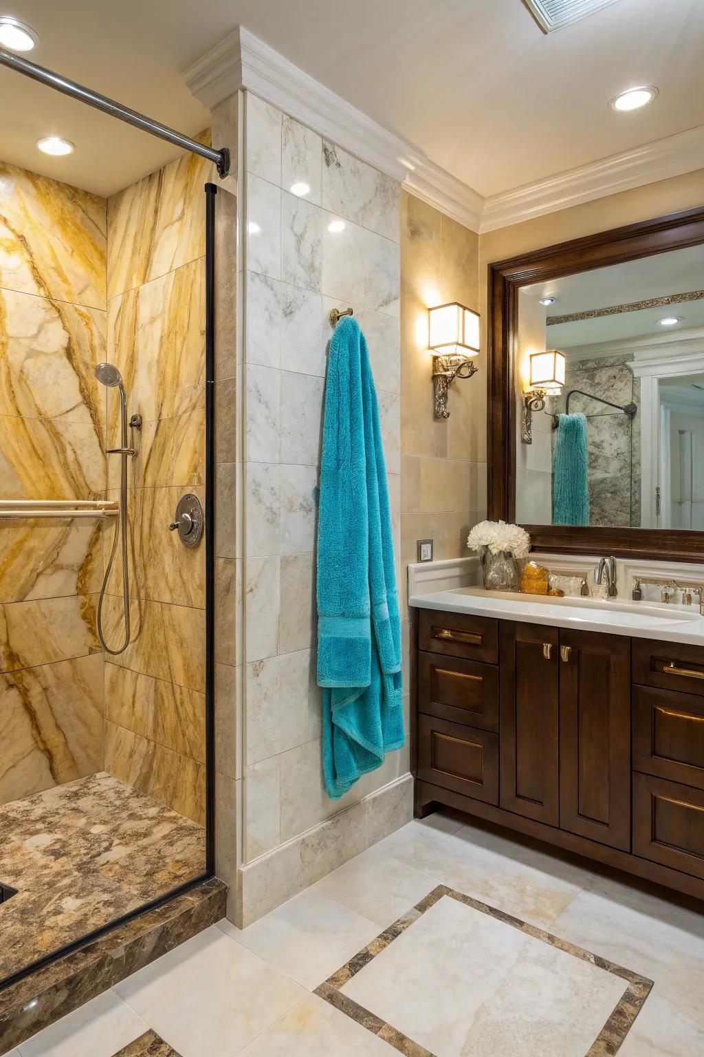 Dive into a world of tranquility with onyx shower panels that transform your bathroom into a serene escape.