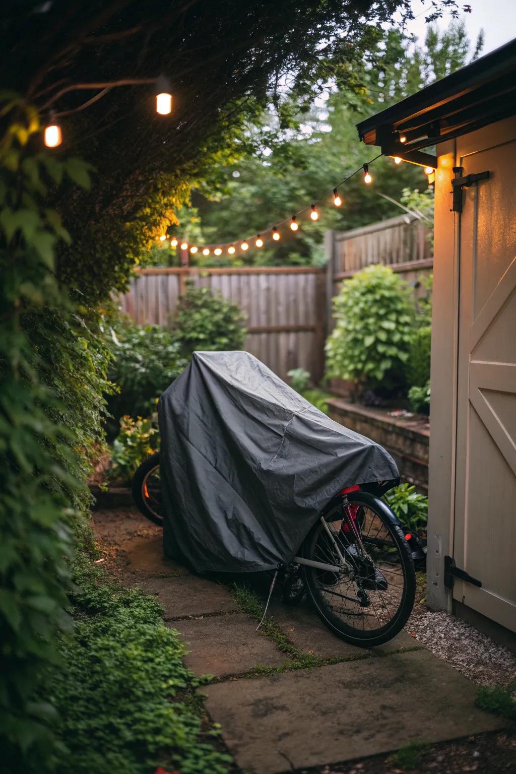 Keep your bike safe and dry with a portable cover that's as flexible as your outdoor adventures.
