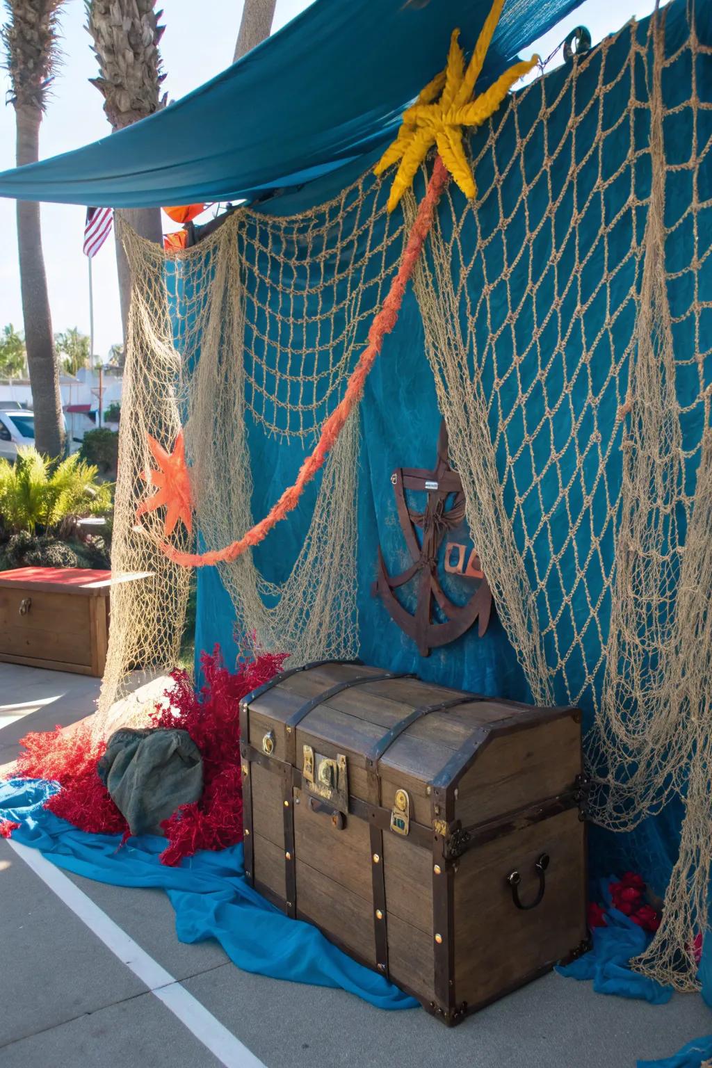 Add depth and authenticity with nautical nets and ropes that capture the spirit of adventure.