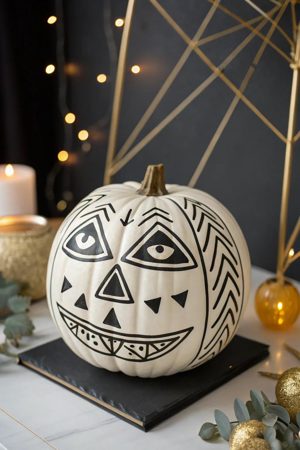 Elevate your decor with abstract pumpkin designs that showcase your artistic flair.