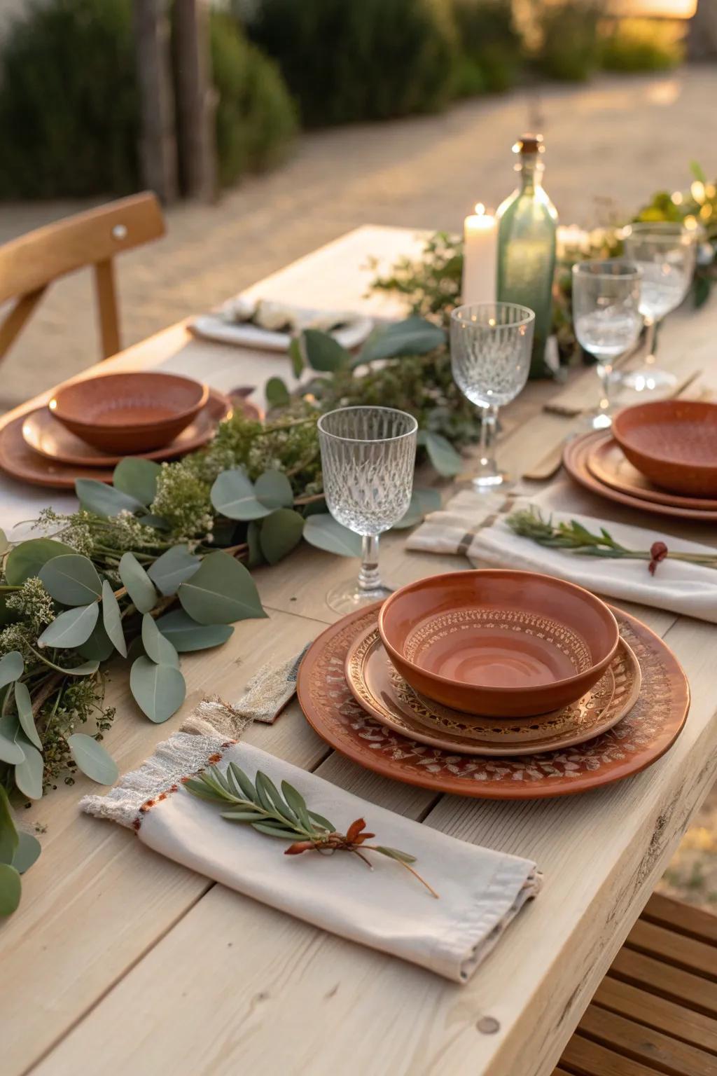 Ground your celebration with this earthy palette, perfect for rustic outdoor weddings.