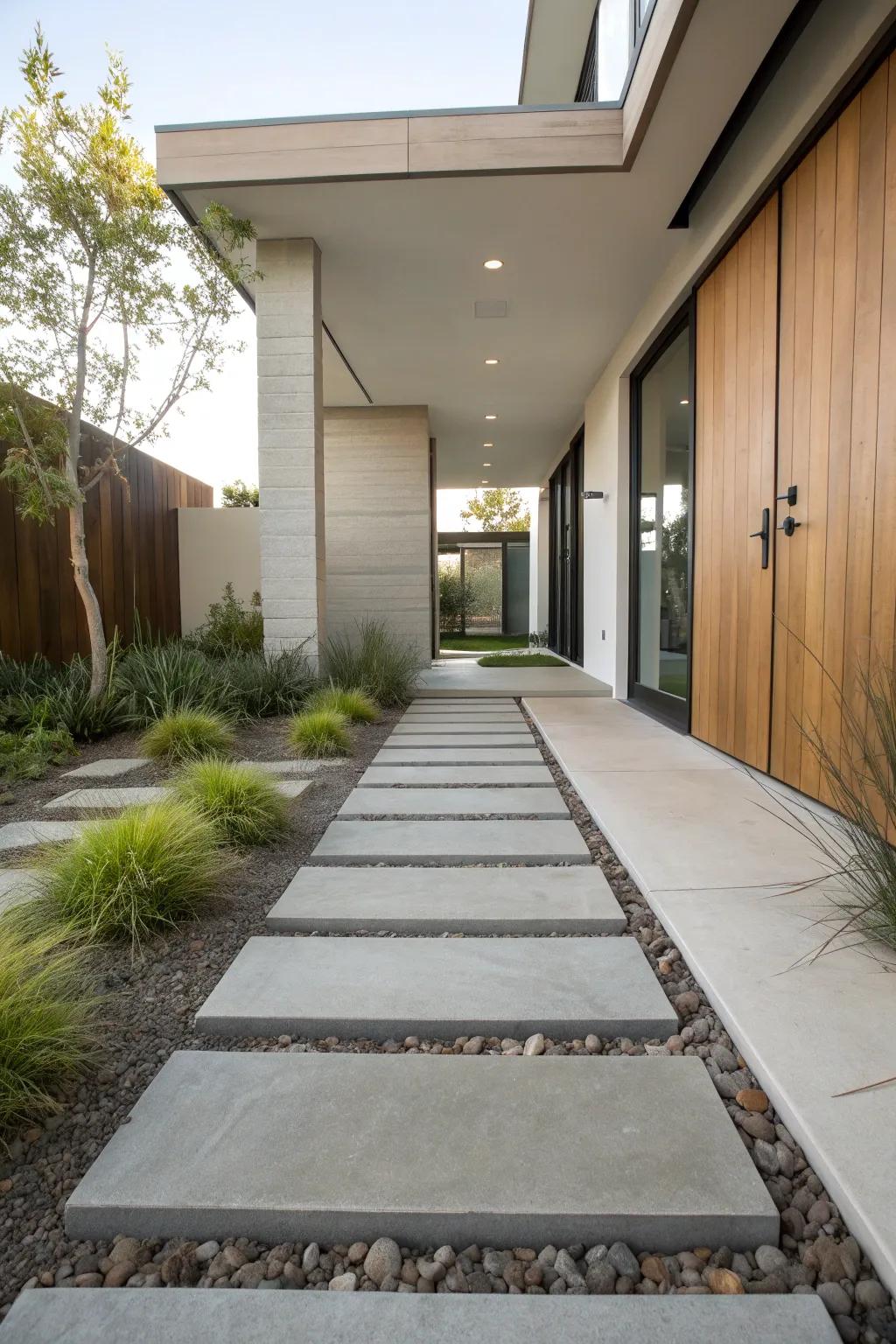 Achieve a modern aesthetic with minimalist slabs that exude simplicity and style.