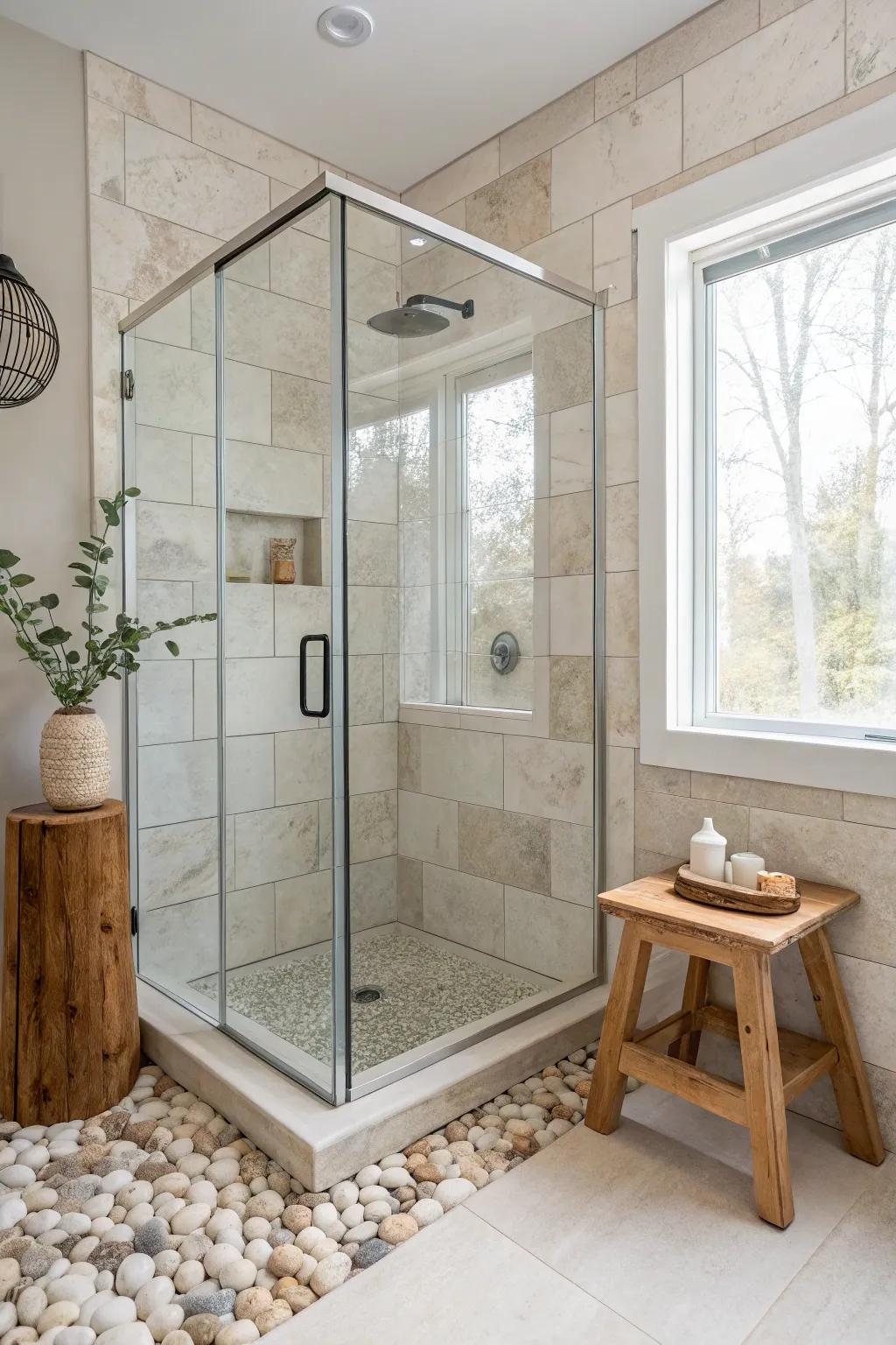 Neutral tones create an open and calming atmosphere, perfect for small spaces.