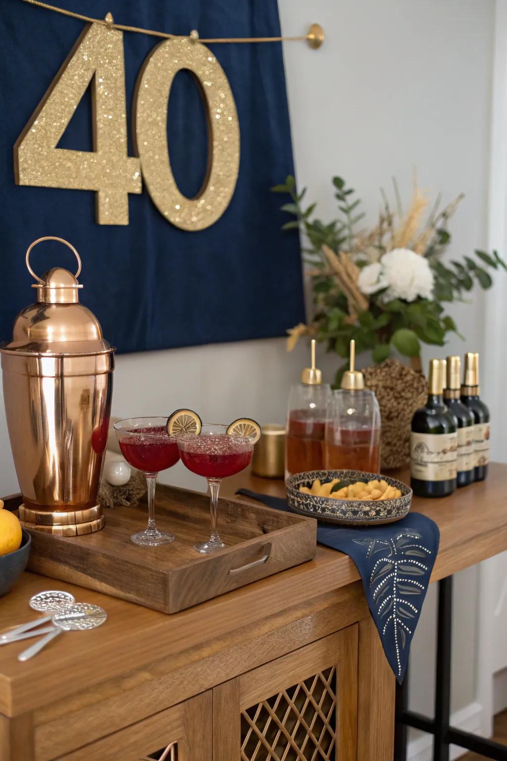 Shake things up with a DIY cocktail station that lets guests craft their perfect drink.