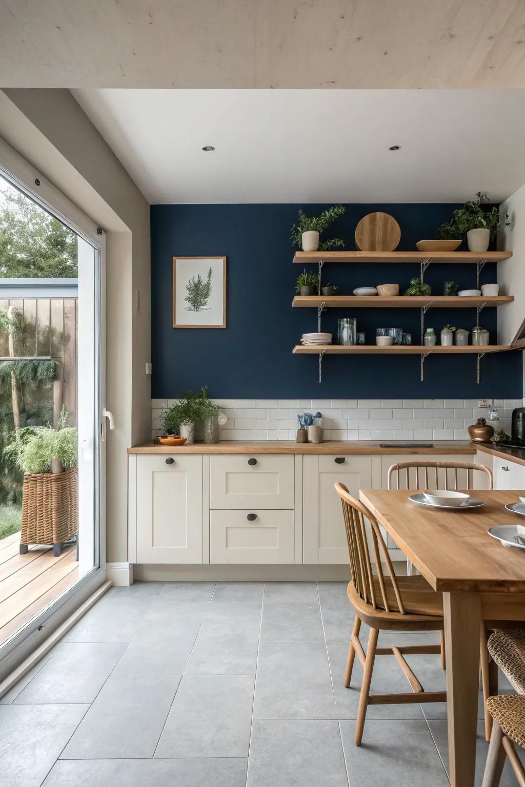 Achieve balance and highlight key areas with a contrasting accent wall against your cabinetry. 🎨 #InteriorDesign #Contrast