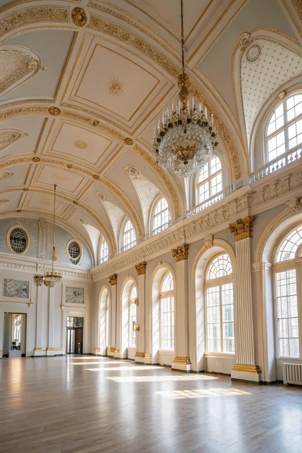 Let the beauty of architectural details enhance your ballroom decor.