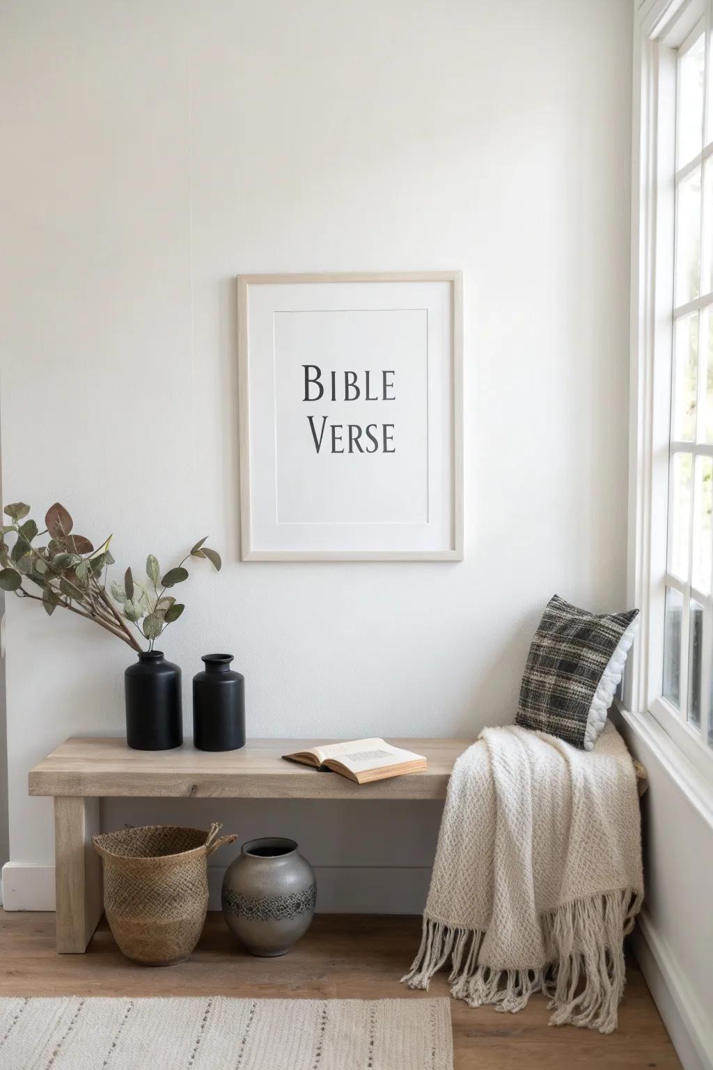 Achieve a sleek and timeless aesthetic with minimalist black and white verse prints. #MinimalistDesign #OfficeDecor