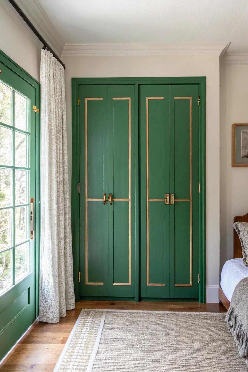 Add a pop of color with vibrant bifold doors for a lively atmosphere.