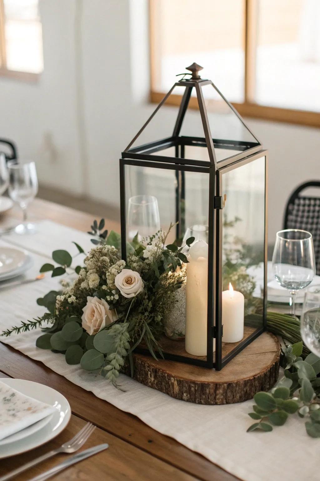 Shimmer and shine: metal and glass create a stunning centerpiece that stands out. ✨ #MetallicElegance #WeddingDecor