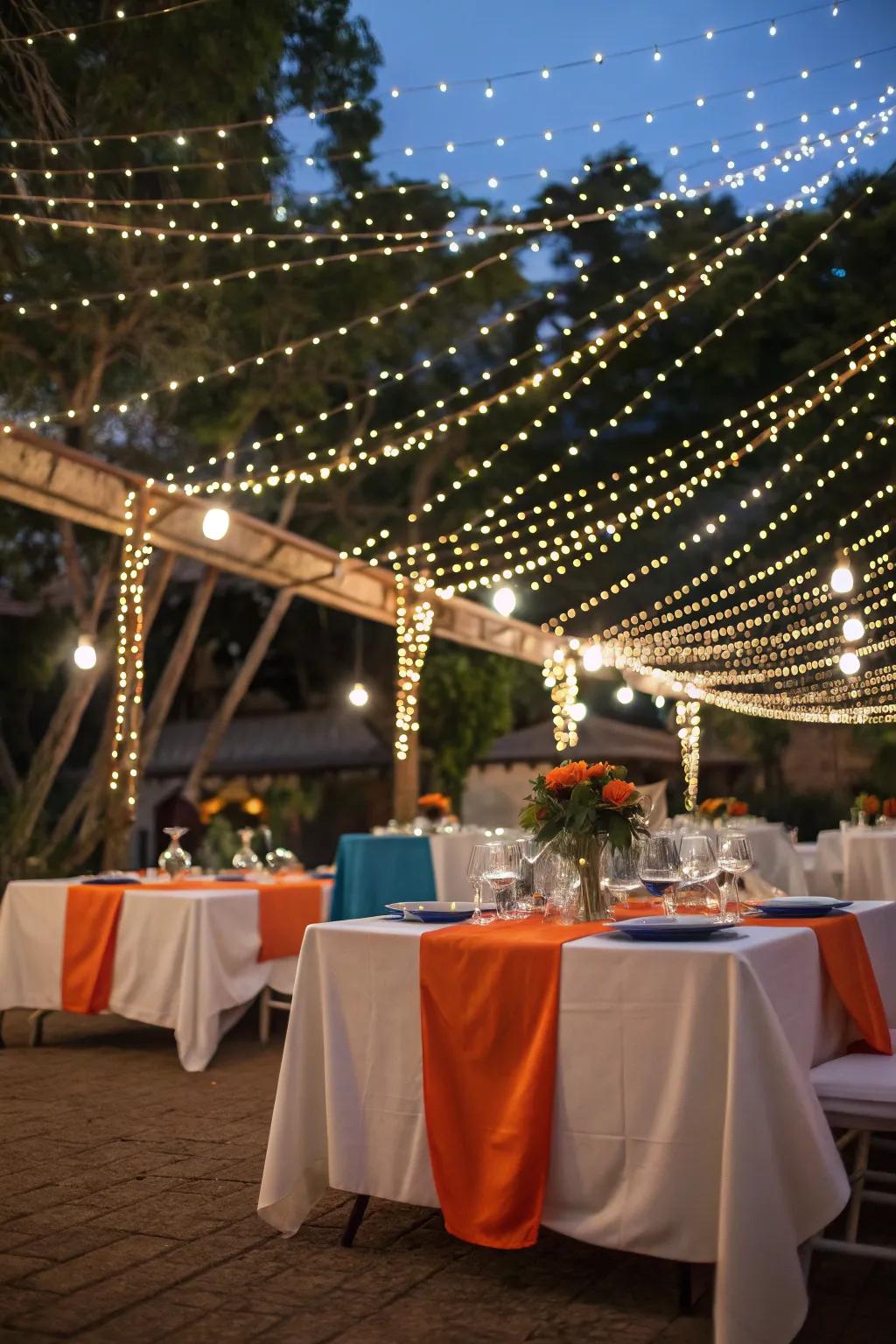 Transform your outdoor space with enchanting string lights for an unforgettable evening.