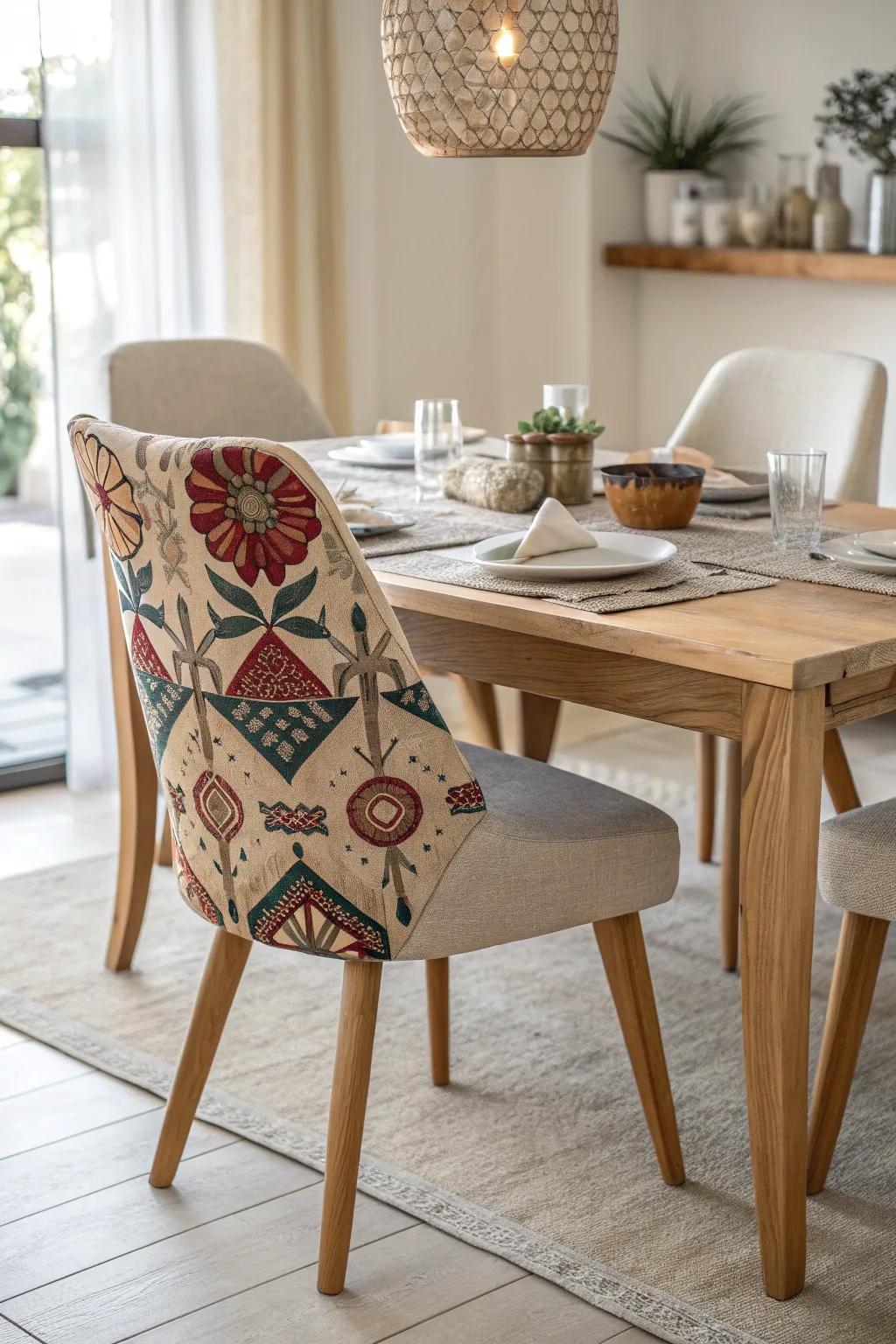 Create a unique dining space with an eclectic mix and match approach. 🎨 #EclecticStyle #HomeDecor