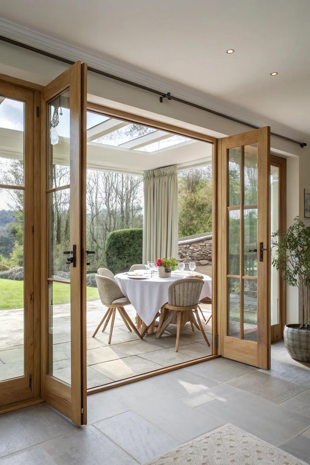 Embrace flexibility with bi-fold doors that adapt to your space needs.