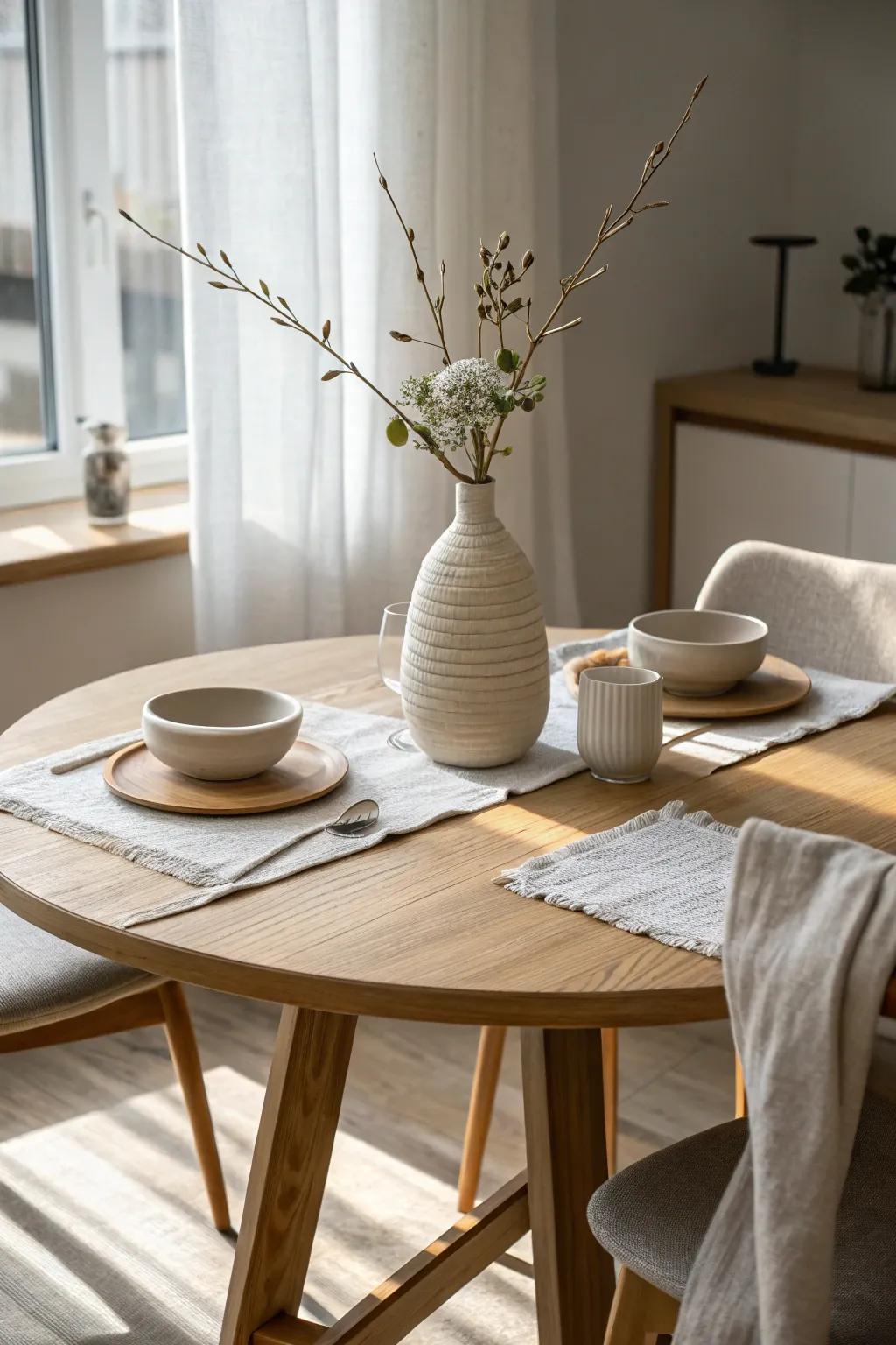 Embrace simplicity with a minimalist table design. #MinimalistLiving #CleanDesign #PeacefulDining