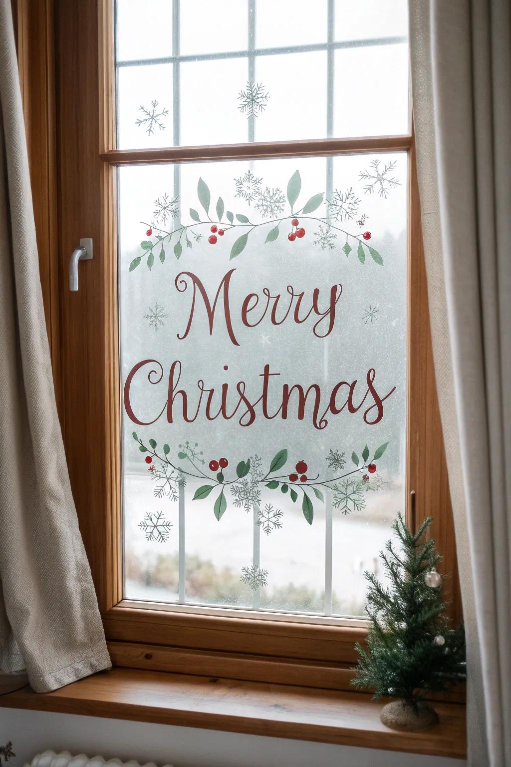 Spread holiday cheer with festive greetings that welcome everyone with warmth. ❄️🎄 #HolidayGreetings #FestiveWindows