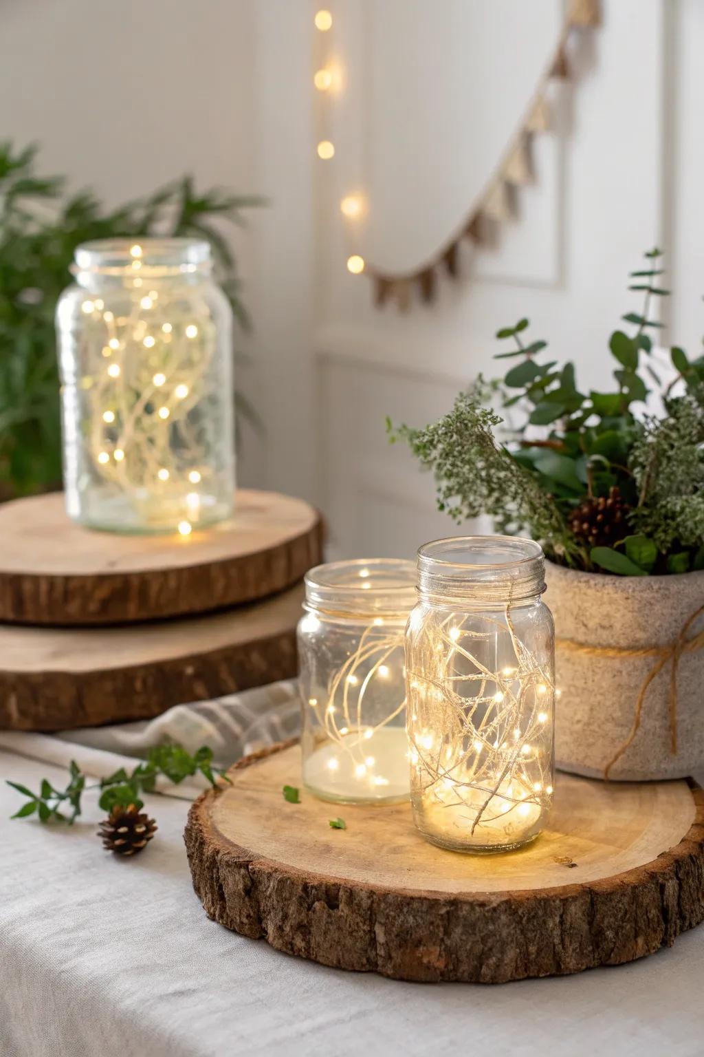 Nature meets elegance with this simple yet effective centerpiece idea.