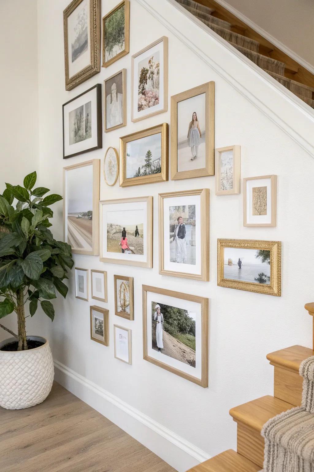 Add a touch of nostalgia with vintage frames for a classic photo display.