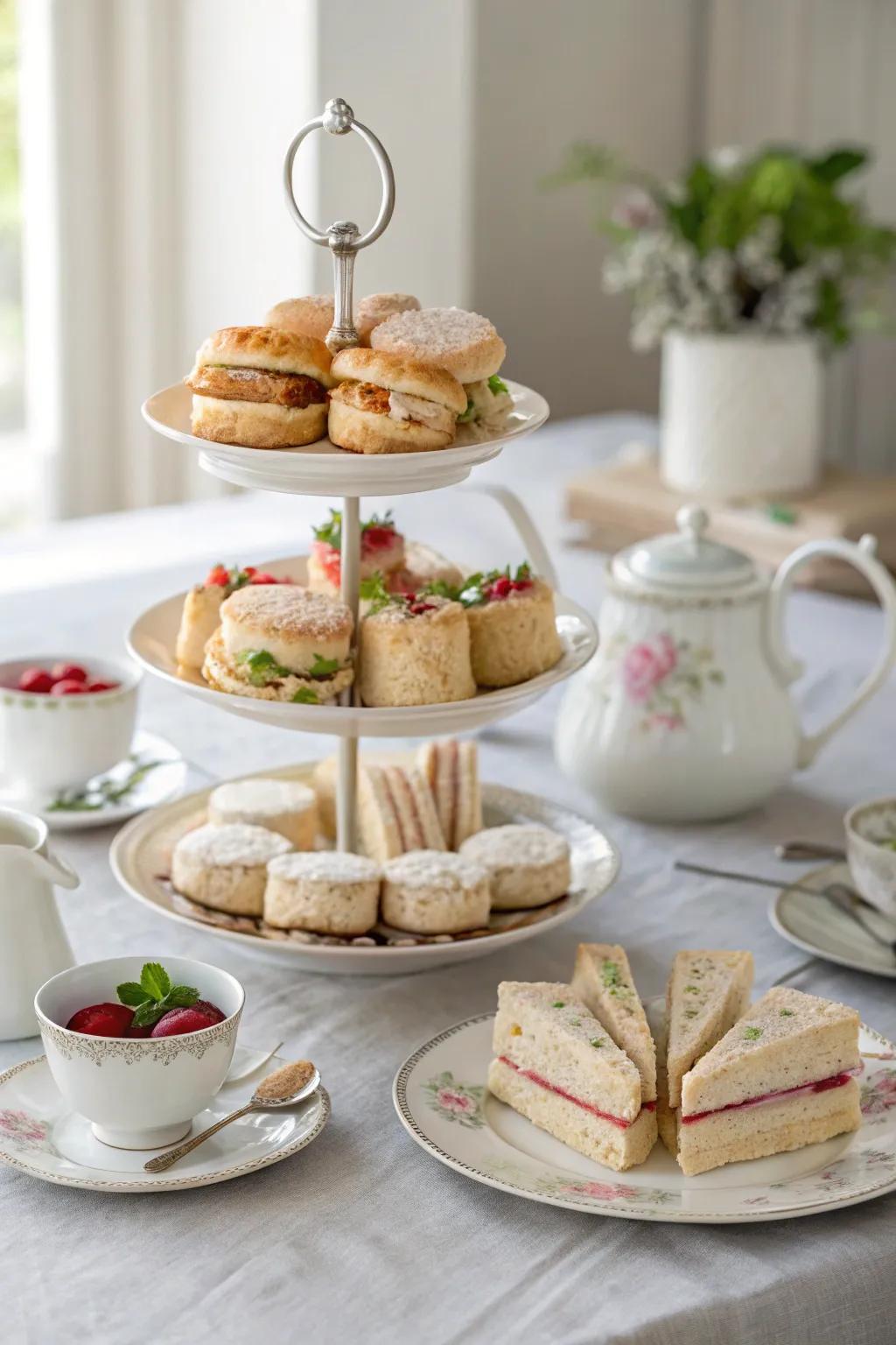 Indulge in a timeless high tea experience with delicate bites and elegant settings.