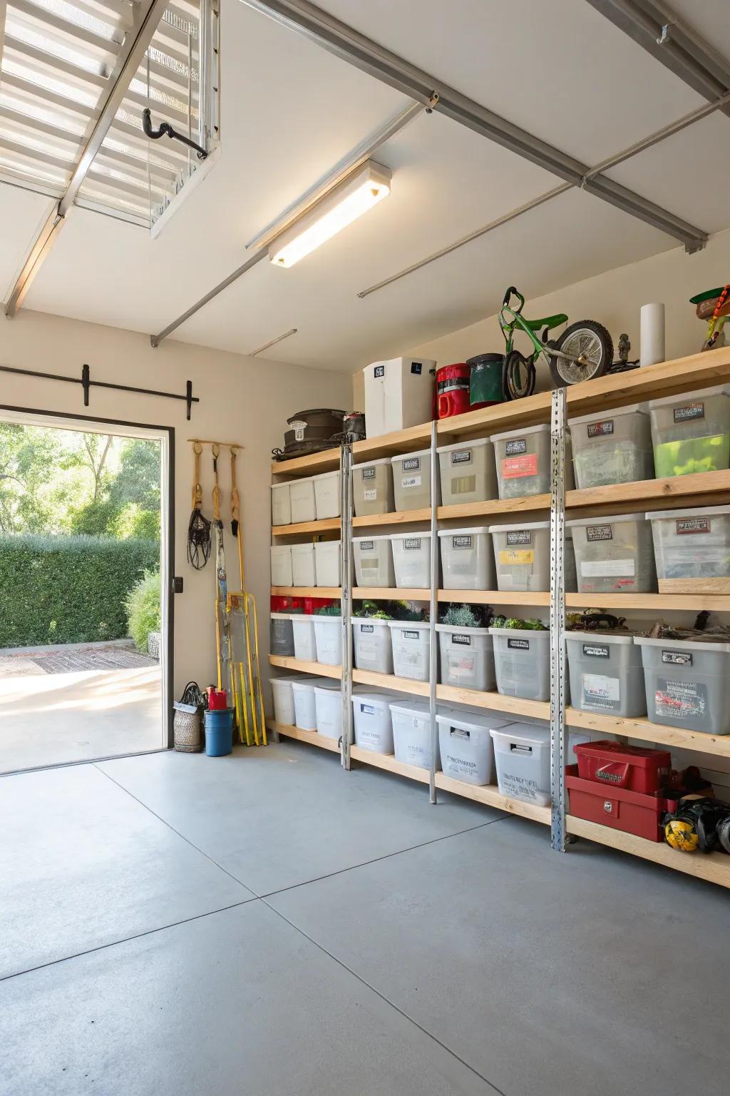 Create specific zones to bring order to your garage and streamline your storage.
