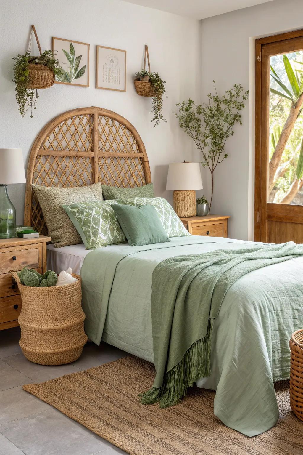 Introduce woven materials for texture and a hint of bohemian charm.