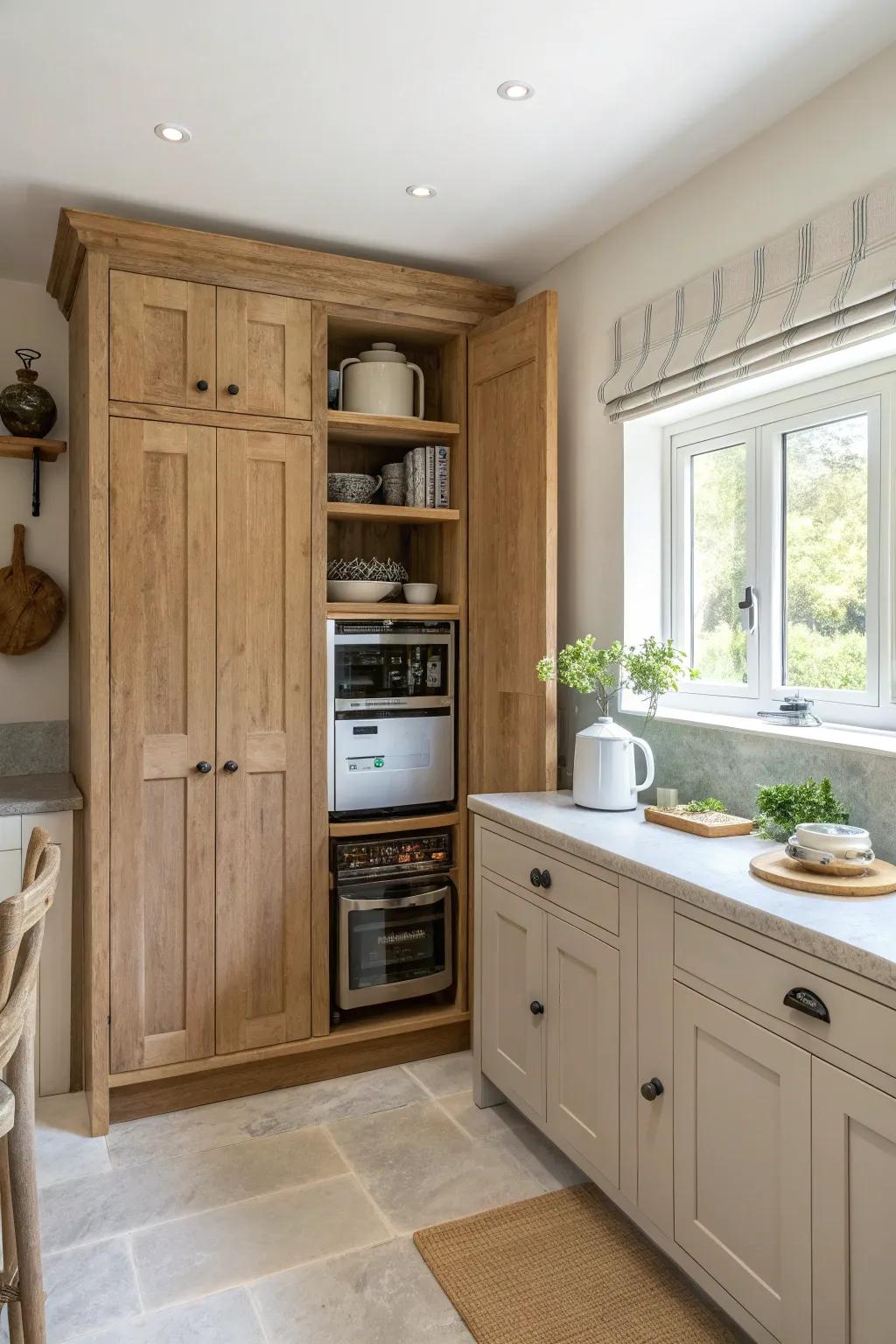 Maximize your kitchen space with clever vertical storage solutions. 🌿 #SpaceSaving #KitchenInspiration