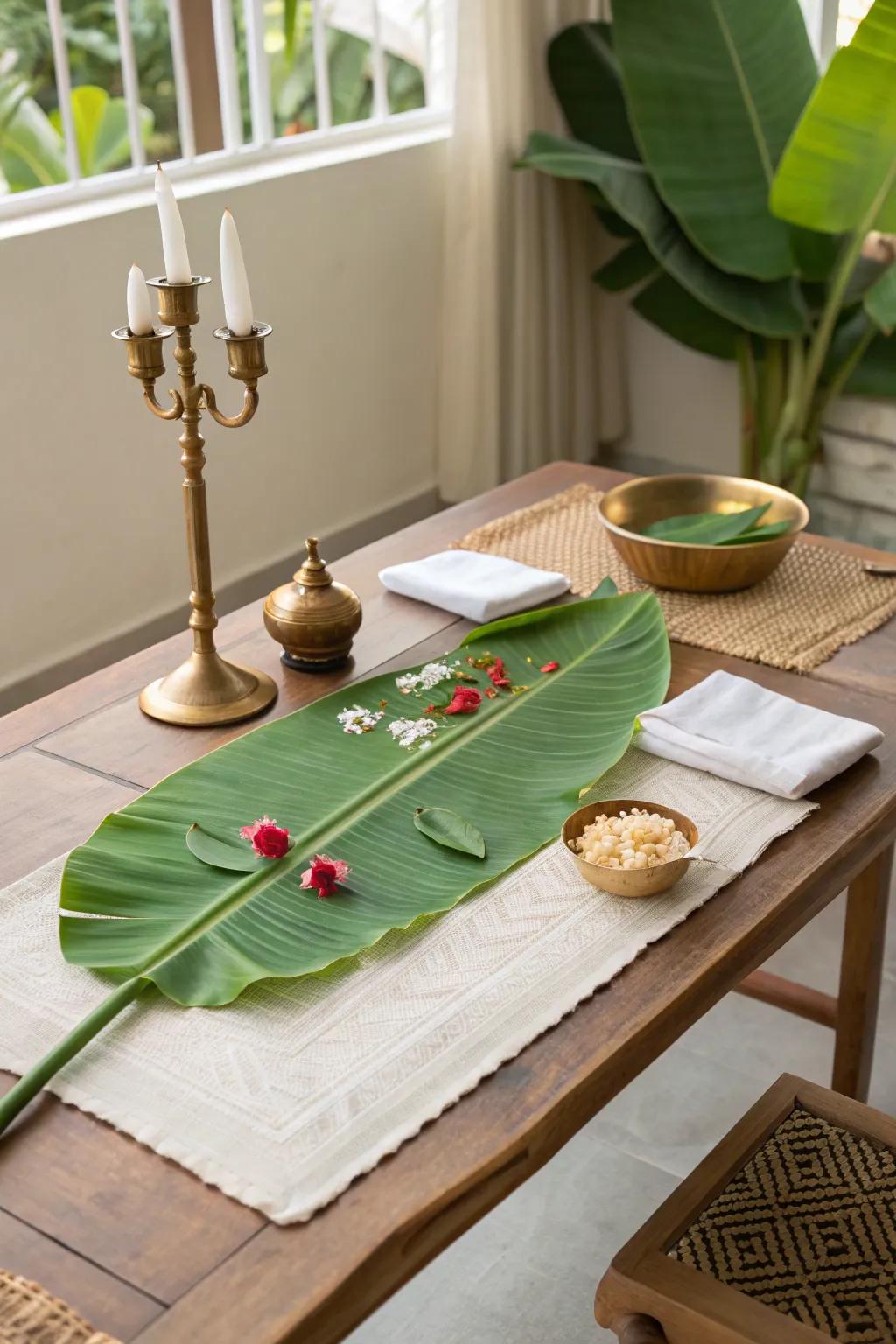 A feast for the senses! Celebrate Onam with a beautifully set Sadhya table. 🍽️ #OnamSadhya #Feast