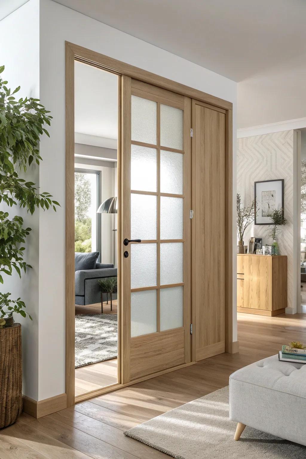 Embrace clean lines with minimalist partition doors for a serene home. #Minimalism #ModernDesign