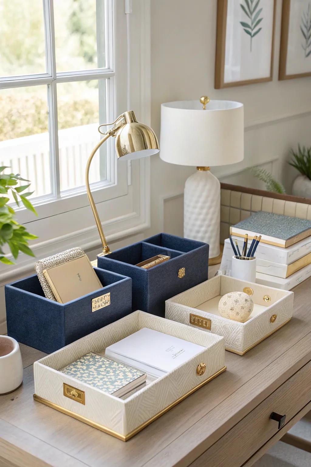 Organize with style and keep your workspace clutter-free. 🗄️ #Organization #DeskGoals #PreppyStyle
