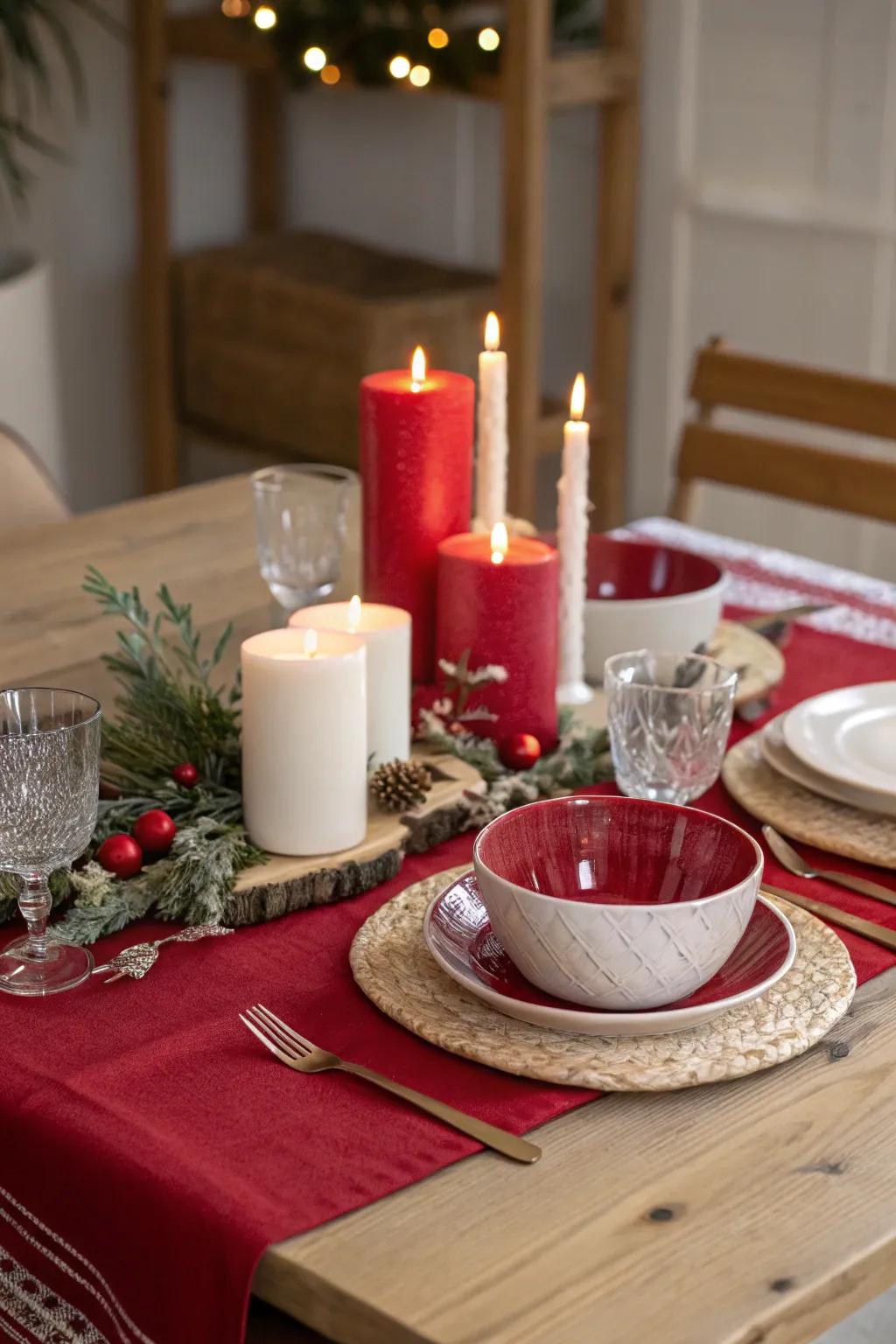 Create a warm and inviting atmosphere with the soft glow of candles. #CandlelightDinner #Atmosphere