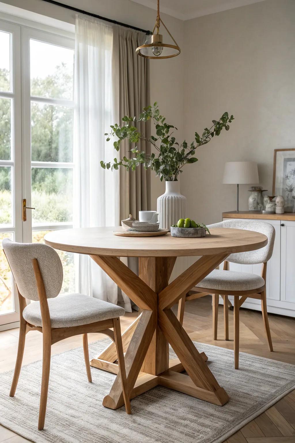 Versatility meets style with an X-shaped base, ideal for any interior design.