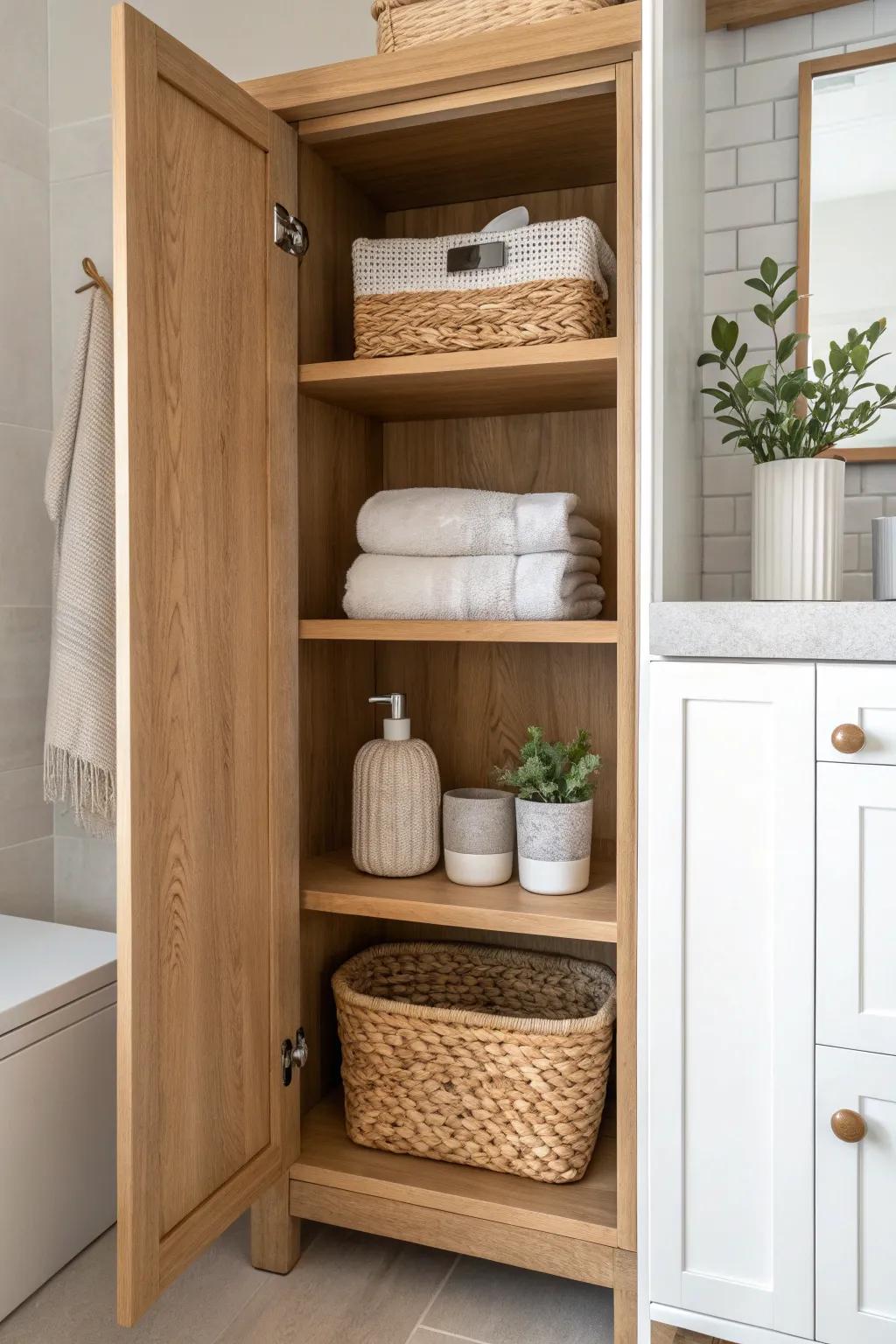 Showcase your style and create accessible storage with chic open shelving.
