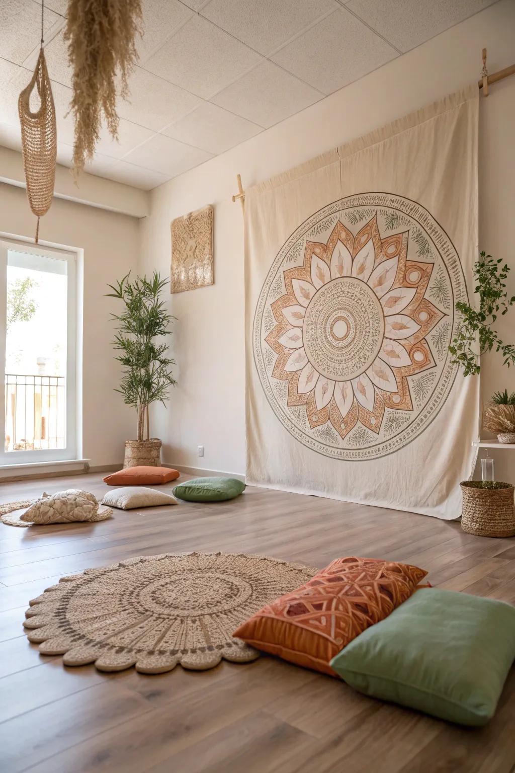 Personalize your yoga space with accents that reflect your style and serenity.